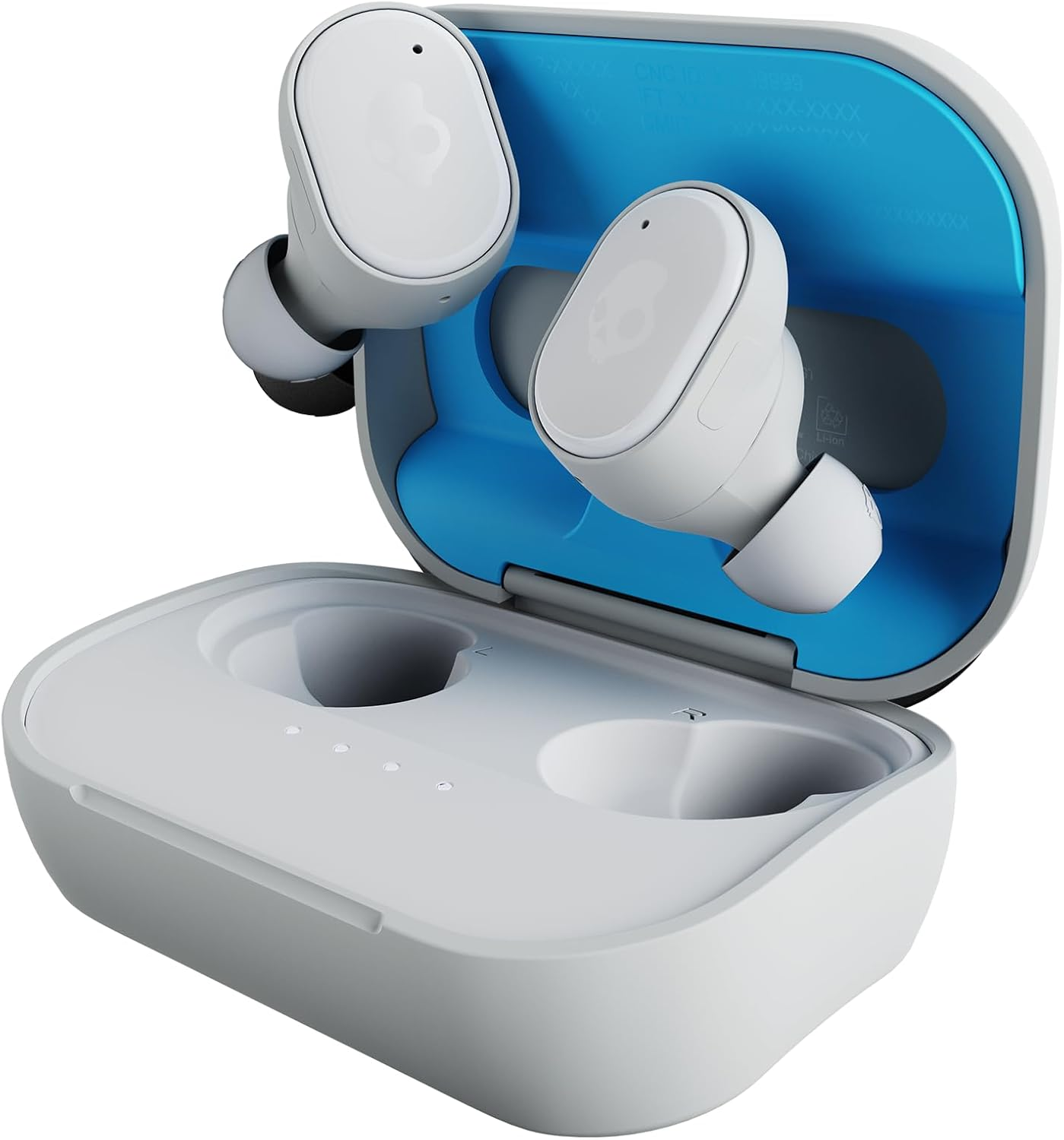 Skullcandy Grind In-Ear Wireless Earbuds, 40 Hr Battery, Skull-Iq, Alexa Enabled, Microphone, Works with Iphone Android and Bluetooth Devices - Light Grey/Blue image number 3