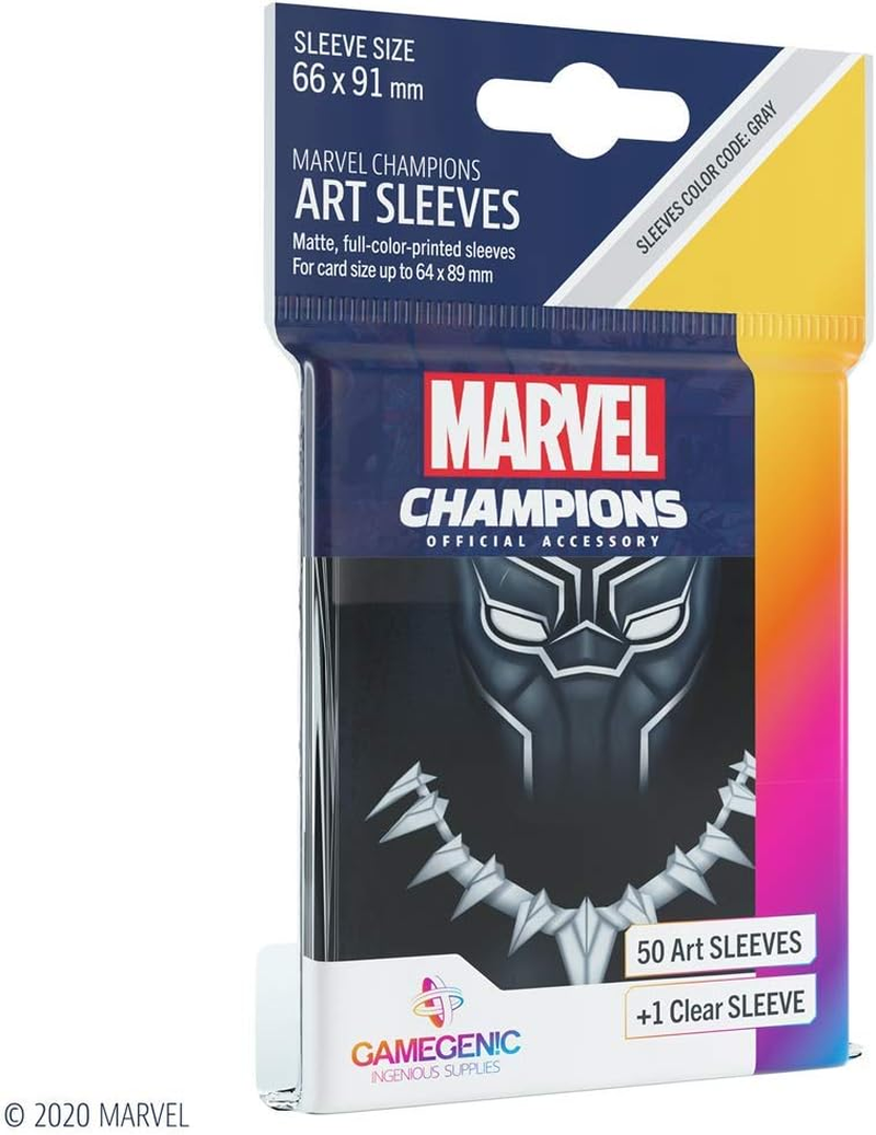 Game Genic Black Panther Marvel Champions Art Sleeves, 66 Mm X 91 Mm, 50 Sleeves image number 1