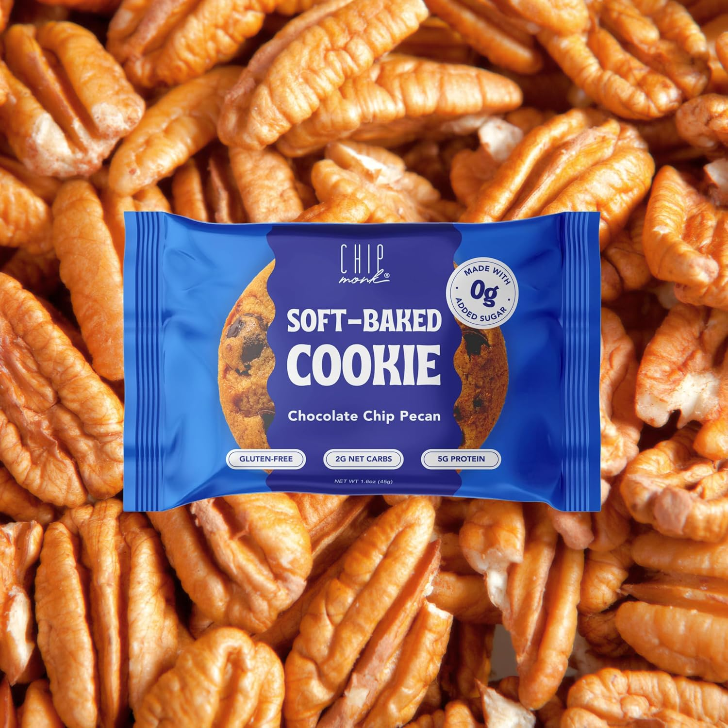 Chipmonk Keto Cookies - Chocolate Chip Pecan (6 Pack) Low Carb Keto Snacks - Gluten-Free, High Fat, Low Sugar, Ketogenic Sweet Snack Foods, Healthy Macro Nutrition Treats image number 2