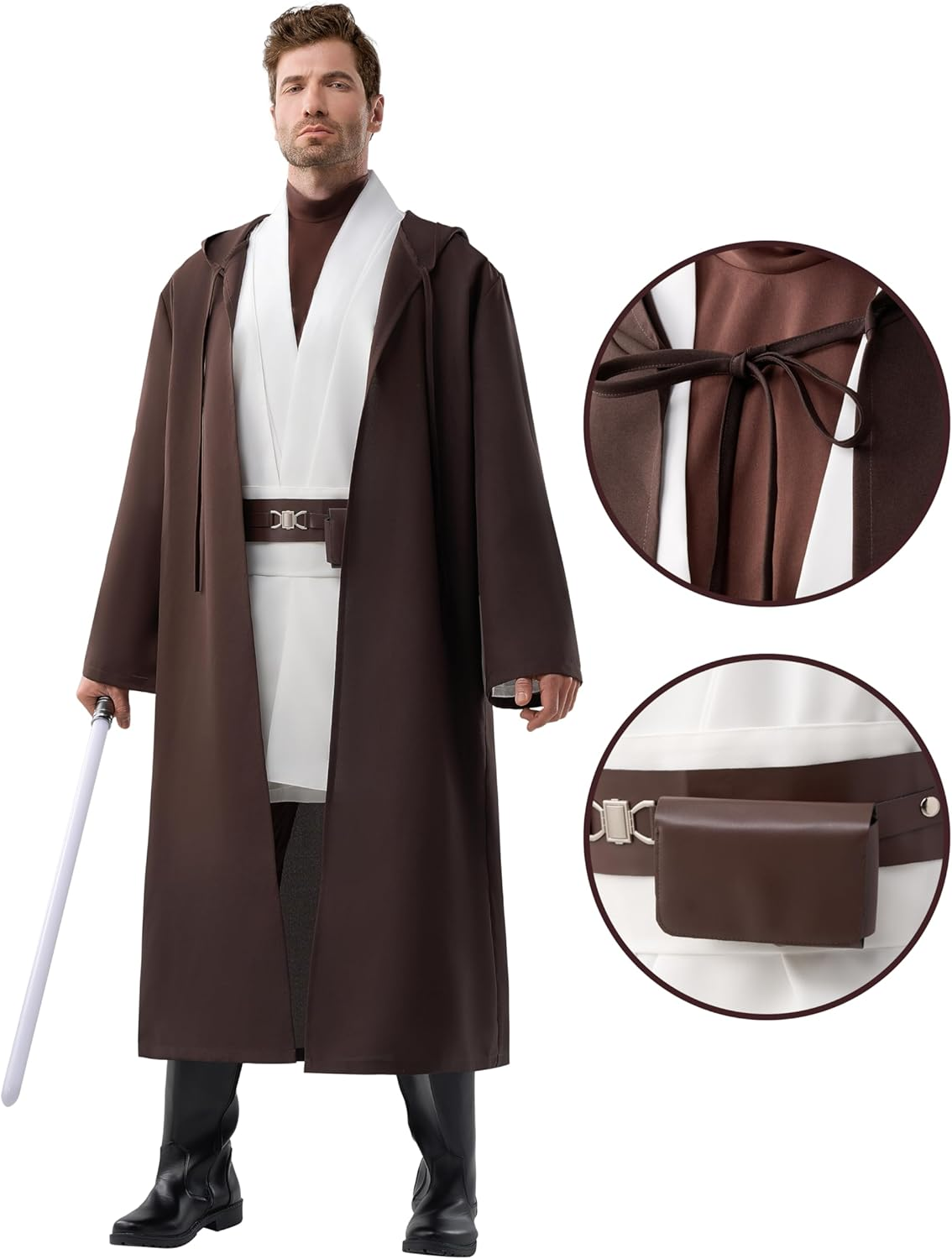 Spooktacular Creations Men'S Tunic Costume, Tunic Hooded Robe for Adult Halloween Costume image number 3