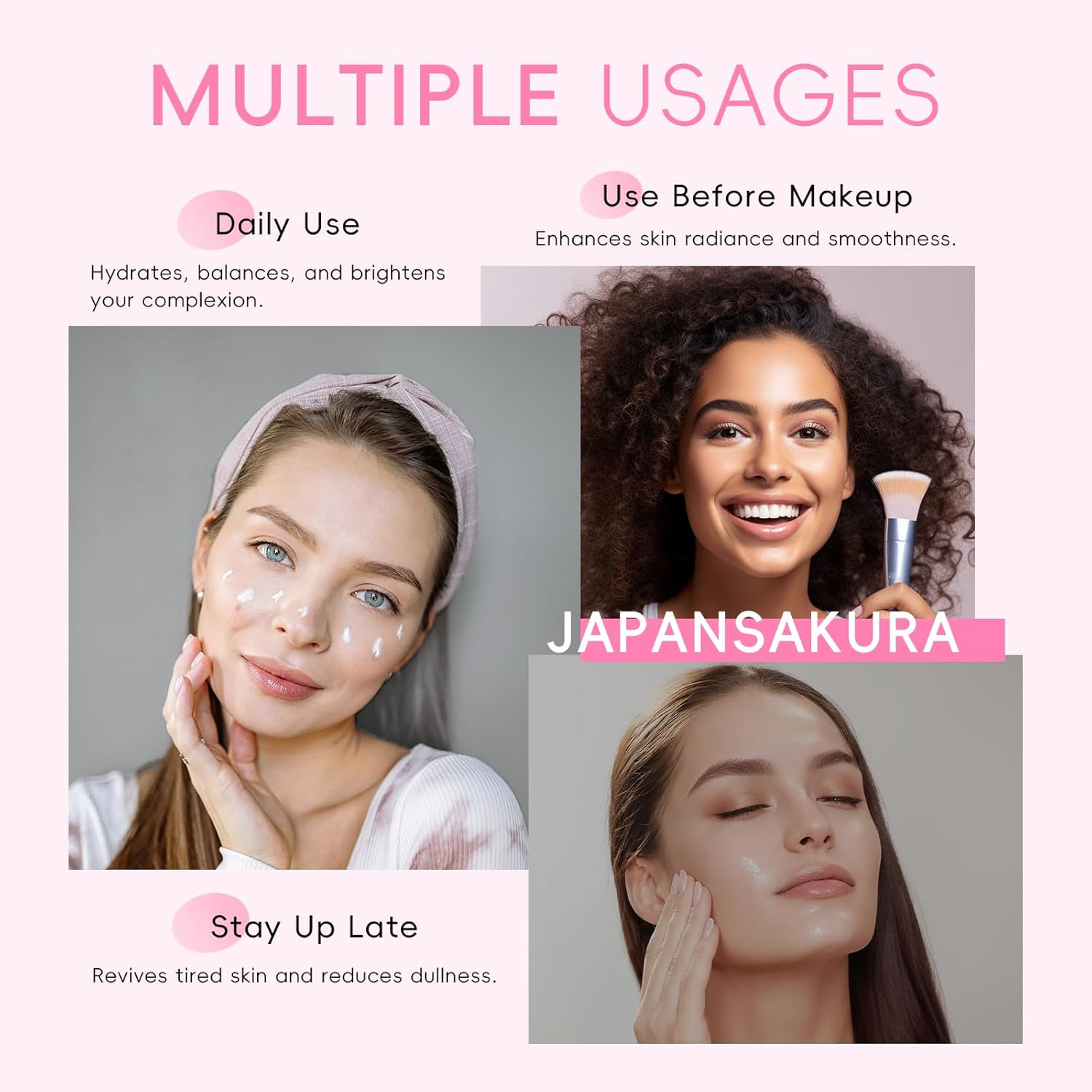 LAIKOU Beauty Gifts for Women, Skincare for Teenage Girls, Sakura Skin Care Set, Facial Skin Care Products - Toner, Cleanser, Face Serum, Cream, 2 Type Facial Mask, Eye & Lip Mask, 24PCS image number 3