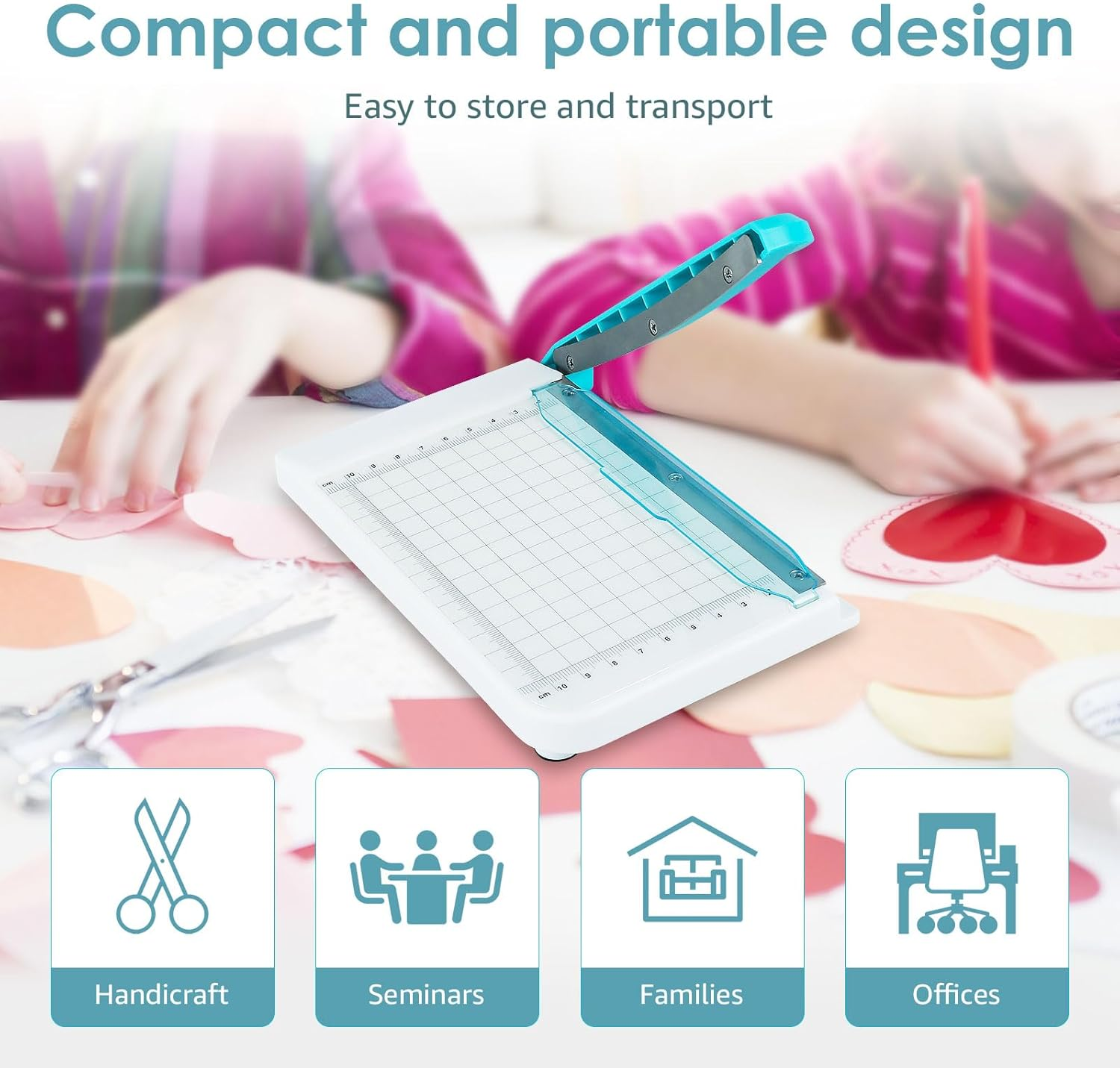 Paper Cutter Guillotine 6 Inch Paper Cutting Board Guillotine Paper Cutter for Classroom Non Slip Professional Paper Cutter and Trimmer Guillotine Paper Cutter Slicer for Office Home School