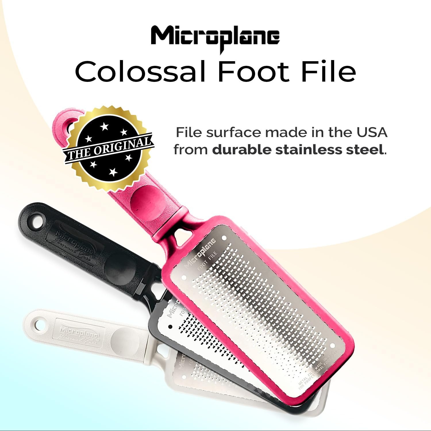 Microplane Colossal Pedicure Rasp, Pink Foot Rasp, Pink Foot Scraper