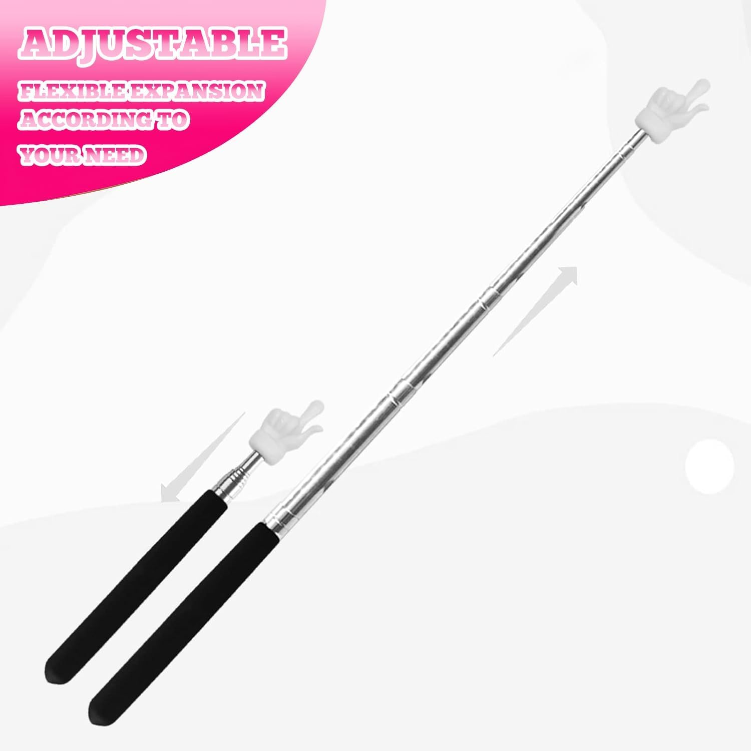 2Pcs Pointer Finger Stick &ndash; Multipurpose Teacher Supplies Pointer Stick, Classroom Pointer and Finger Pointer Stick, Engaging Colors &ndash; Classroom Essentials for Effective Presentations（Black）