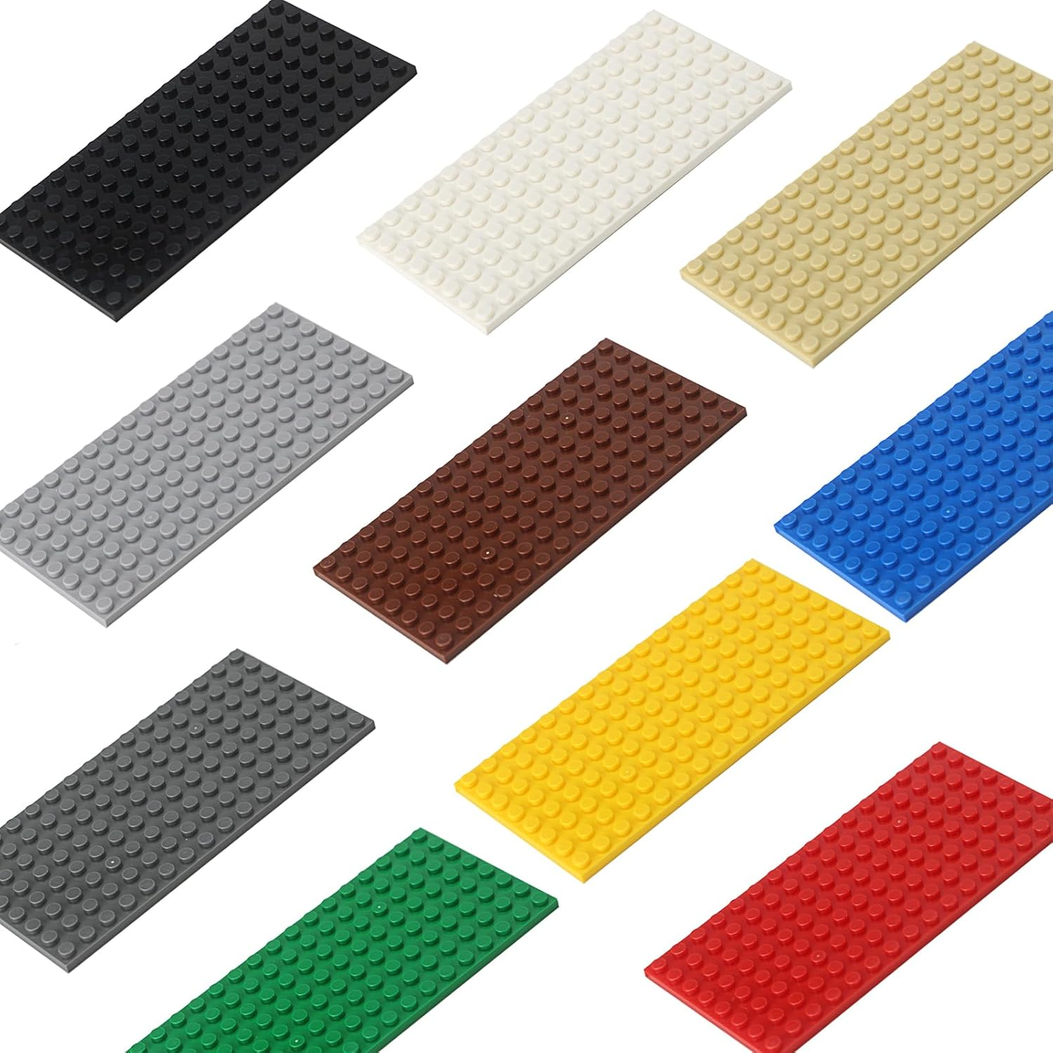 110 Pieces 11 Sizes Classic Building Plates Parts 10 Mixed Colours Compatible with Flat Platform Base for City Moc Figure Series Pack Set Toy Children image number 2