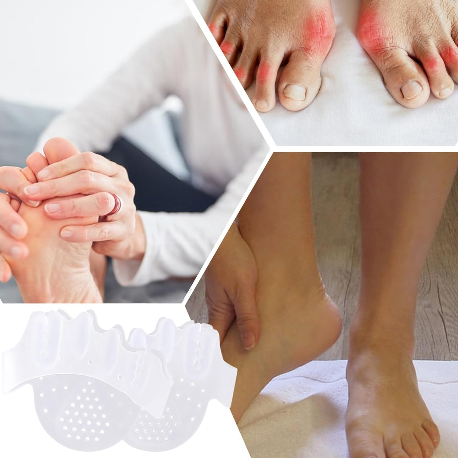 Toe Spreader | 2X Silicone Foot Toe Separators,Foot Corrector Cushion Forefoot Half-Size Pad for Yoga Exercise Daily Use High Heels Walking Home Dancing Pedicure Men Women