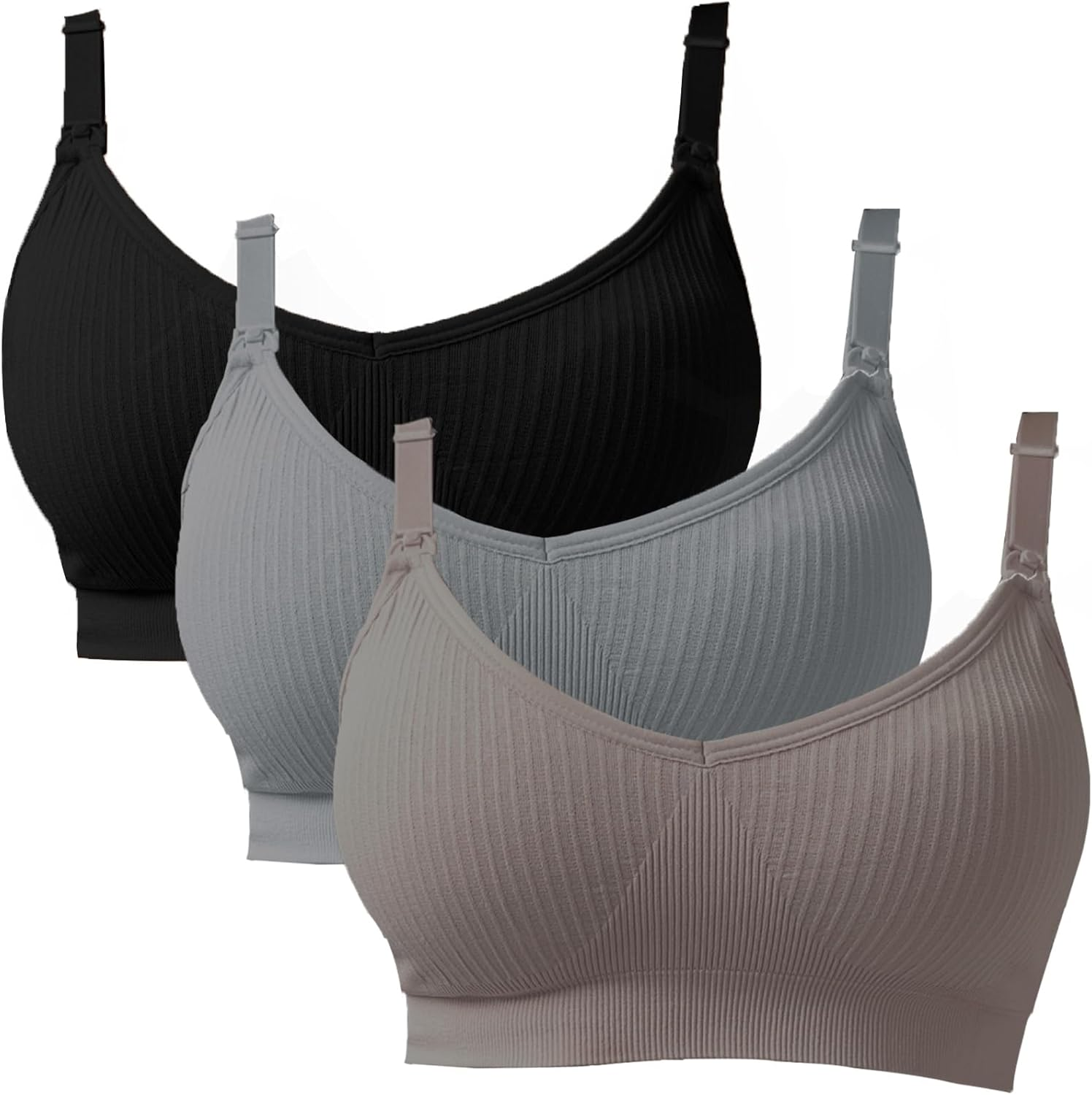 Dress Cici Premium Removable Padded Nursing Bra - U Back Wire Free Full Coverage, 3 PCS image number 4