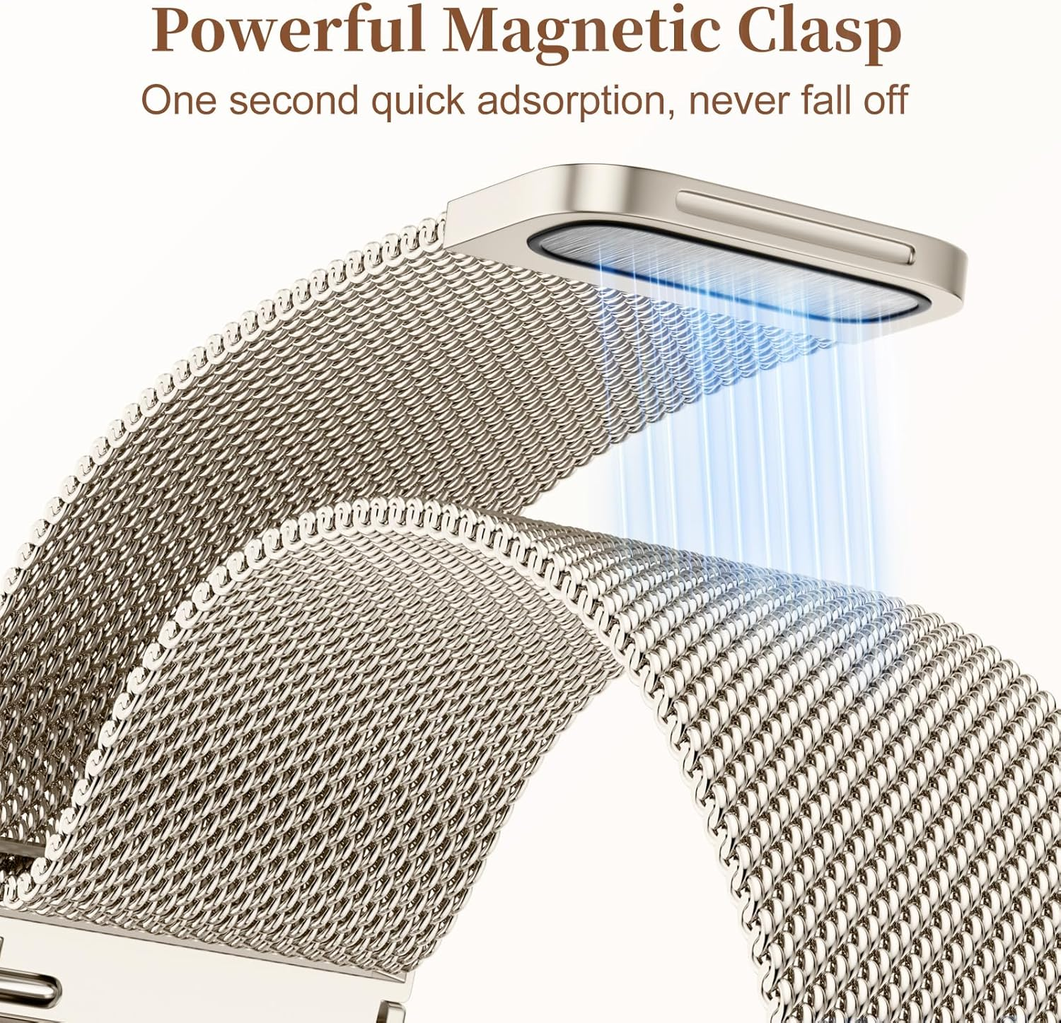 Magnetic Milanese Mesh Loop Compatible with Samsung Galaxy Watch 7 6 5 4 FE Active 2 40Mm 44Mm Band/Galaxy 5 Pro 45Mm/ 6 4 Classic Bands, 20Mm Metal Stainless Steel Strap for Samsung Watch Women Men - Rosegold image number 2