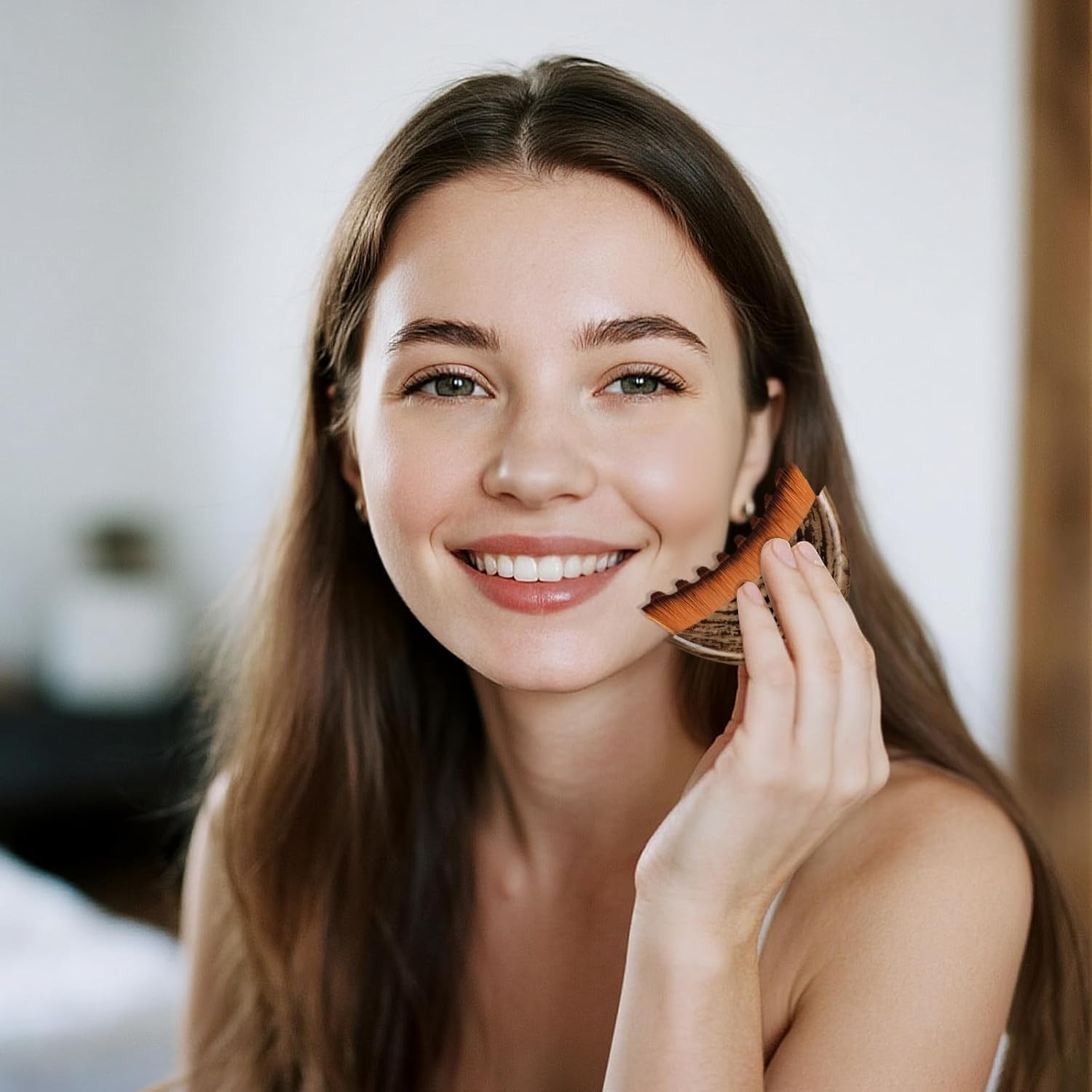 Lymphatic Face Brush, Ergonomic Face Brush, Lymphatic Drainage Massager, Contour Chin with Storage Box, Dry Brush, Face Contouring Improvement (8 X 6 Cm, Piece, 1) image number 3