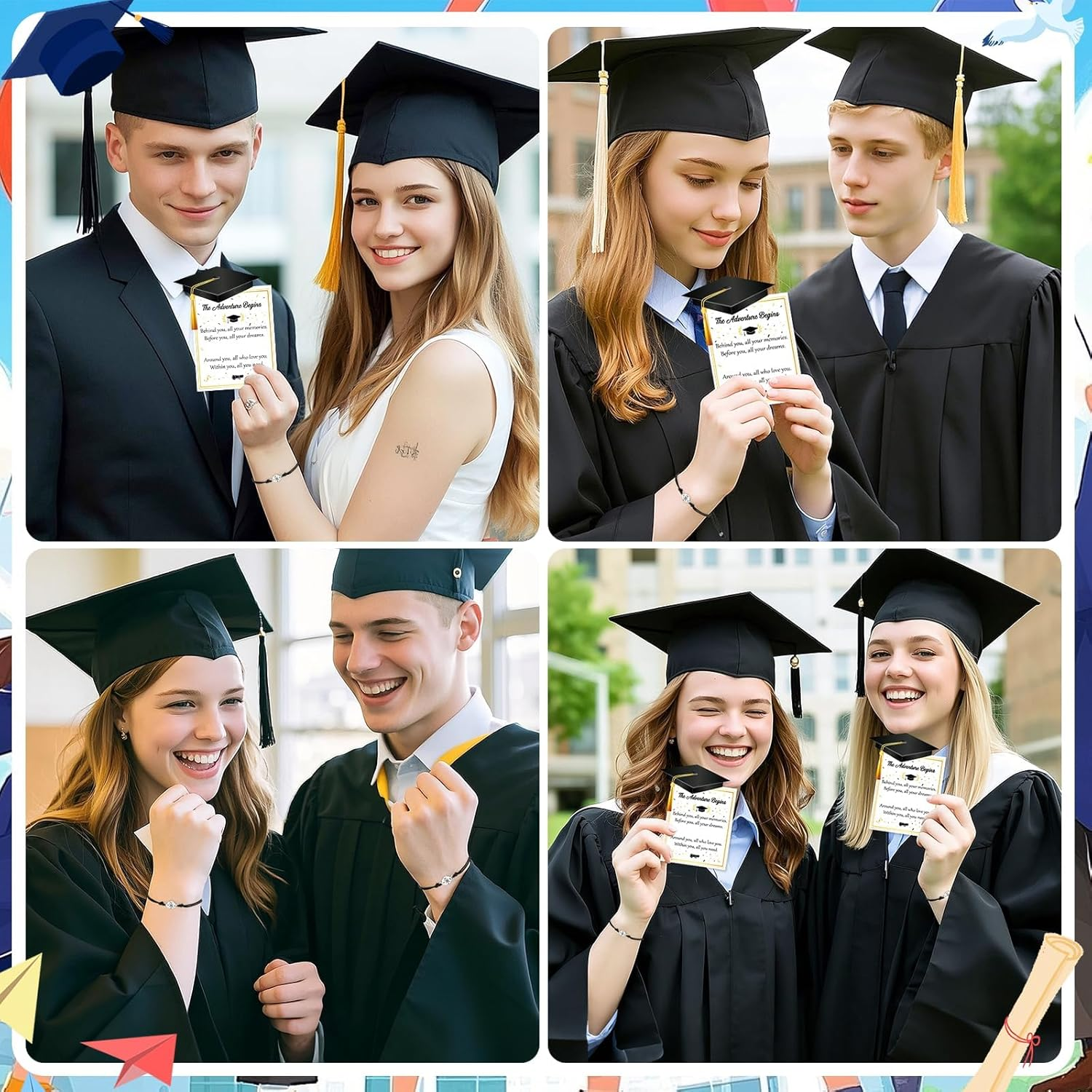 Hapurs 30 Pack Graduation for Her Him 2025, School Leavers Gifts 2025 for Students, Adjustable Woven Compass Bracelet Cards Graduation Party Favours, Nursery Preschool Prom Gift Bulk End of Year image number 6