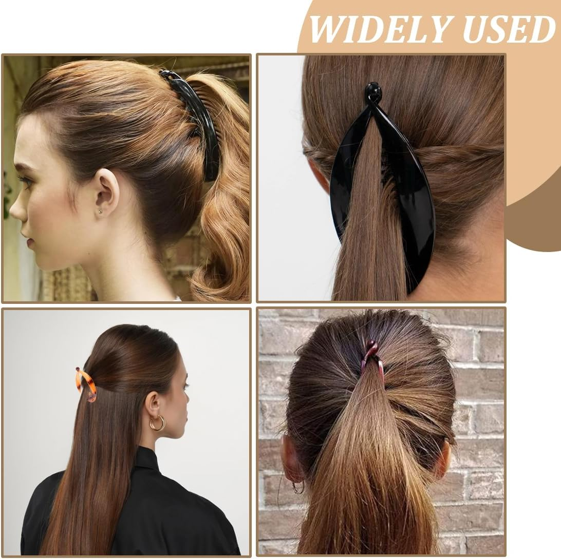 Pack of 4 Banana Clips, Banana Hair Clips, Fish Tail Hair Clips, Ponytail Holder Clip image number 1