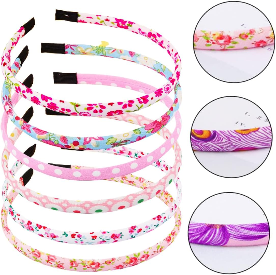 LAKJUOZ Toddler Girls Flower Headband, Pack of 6, Flower Crown Headband, Flower Wreath, Flower Hair Accessories, Wedding, Turban Newborn Headband, Polyester Headbands, Hair Accessories, Baby for Party