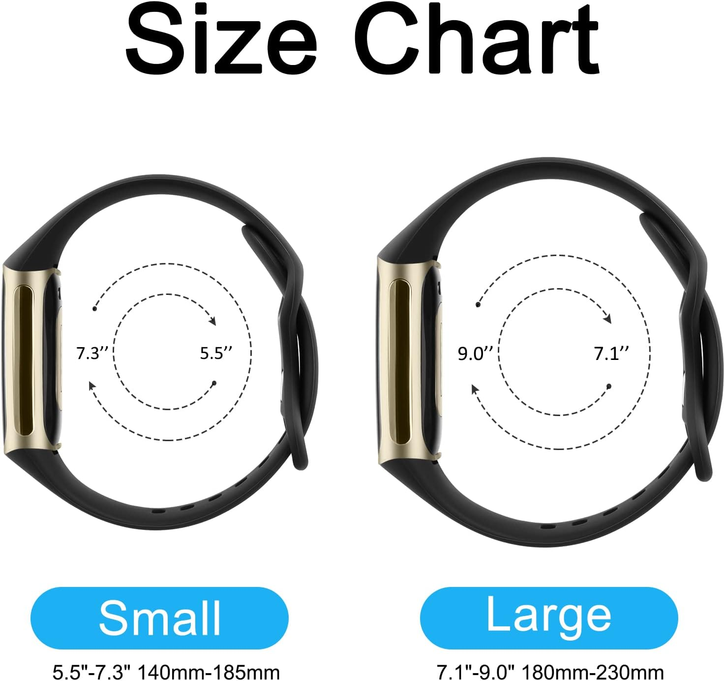 Tobfit Pack of 6 Wristbands for Fitbit Charge 6 Wristband/Fitbit Charge 5 Wristband Women Men, Silicone Sport Replacement Wristbands for Fitbit Charge 6 / Fitbit Charge 5 image number 2