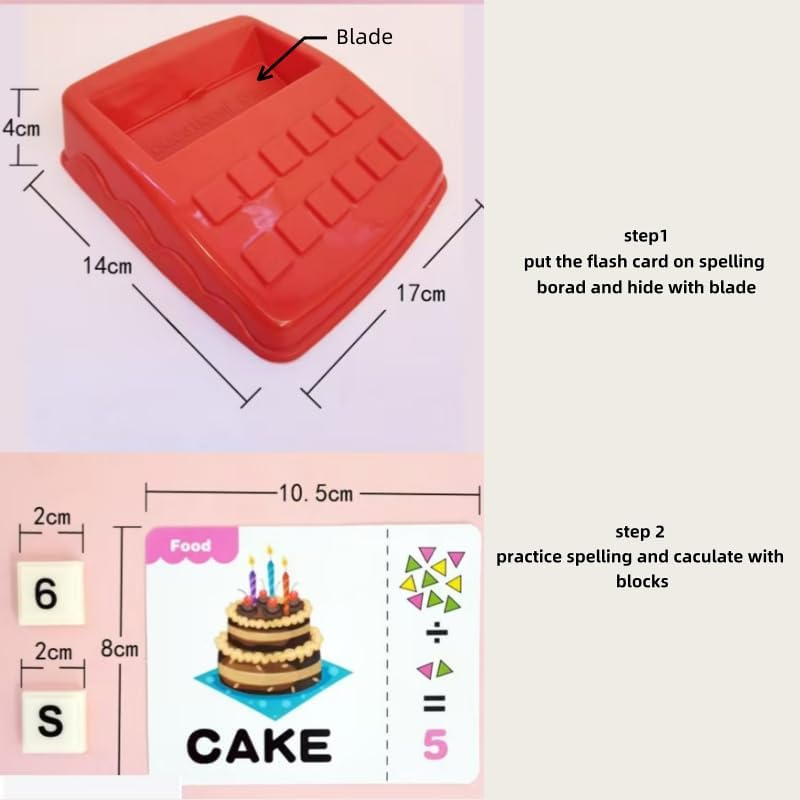 LYNETTE'S TOYS 2 in 1 Flash Card Game Set Box-Montessori Toy for Caculate and Spell Skill, Kindy and Preschooler Aged 3+ Educational Toy (Blue) image number 3