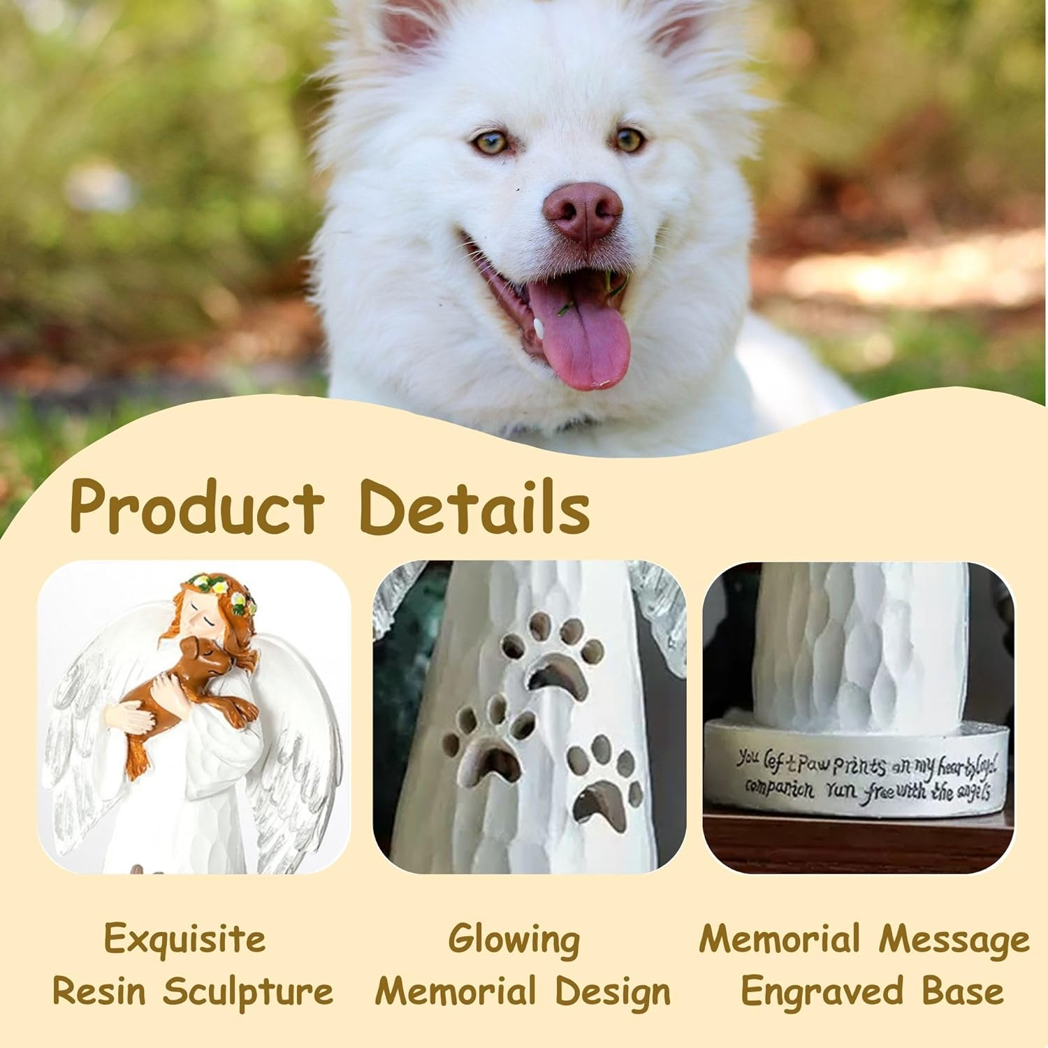 Pet Memorial Gifts for Dogs, Dog Mom Gifts for Women, Pet Loss Sympathy Gift, Angel Figurines Reminder image number 1