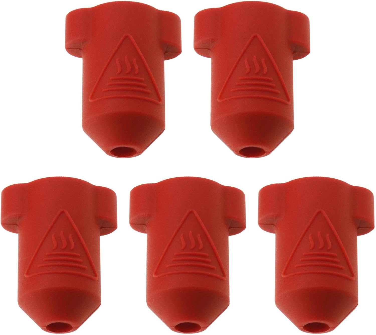 VGOL 5Pcs 3D Printer Extruder Hot End Silicone Sleeve 3D Printer Extruder Silicone Protective Cover Compatible with Creality K1 K1 MAX 3D Printers, Red