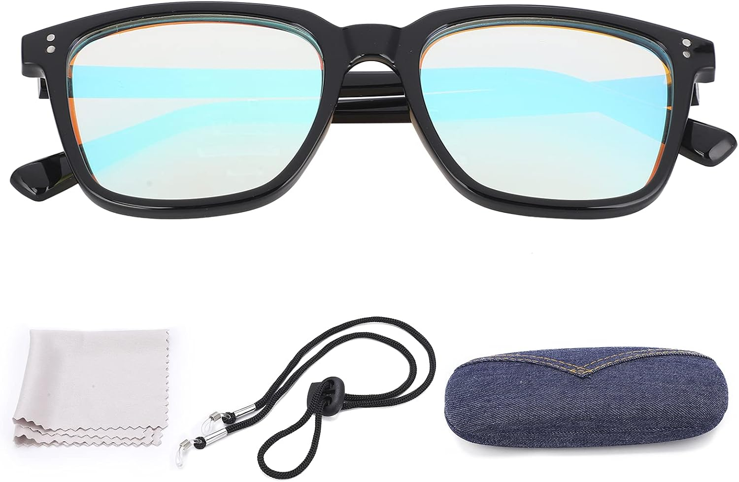 Color Blind Glasses, Full Frame UV400 Waterproof Red Green Colorblind Glasses, Colorblindness Correction Glasses for Men/Women, High Contrast Blind Correcting Glasses with Storage Case image number 4