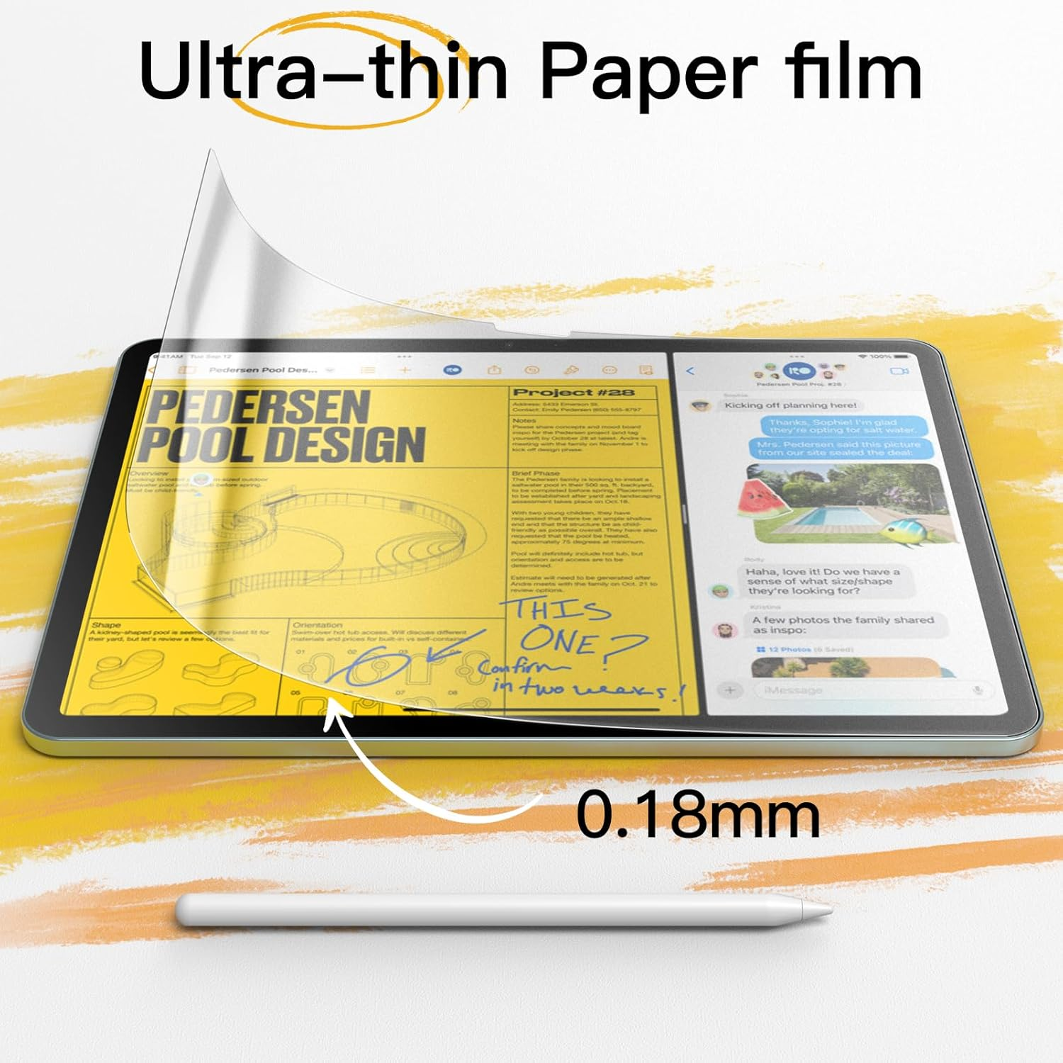Jetech Paper Screen Protector for Ipad Air 11-Inch M3/M2 (2025/2024), Anti-Glare, Matte PET Film for Drawing, 1-Pack image number 1