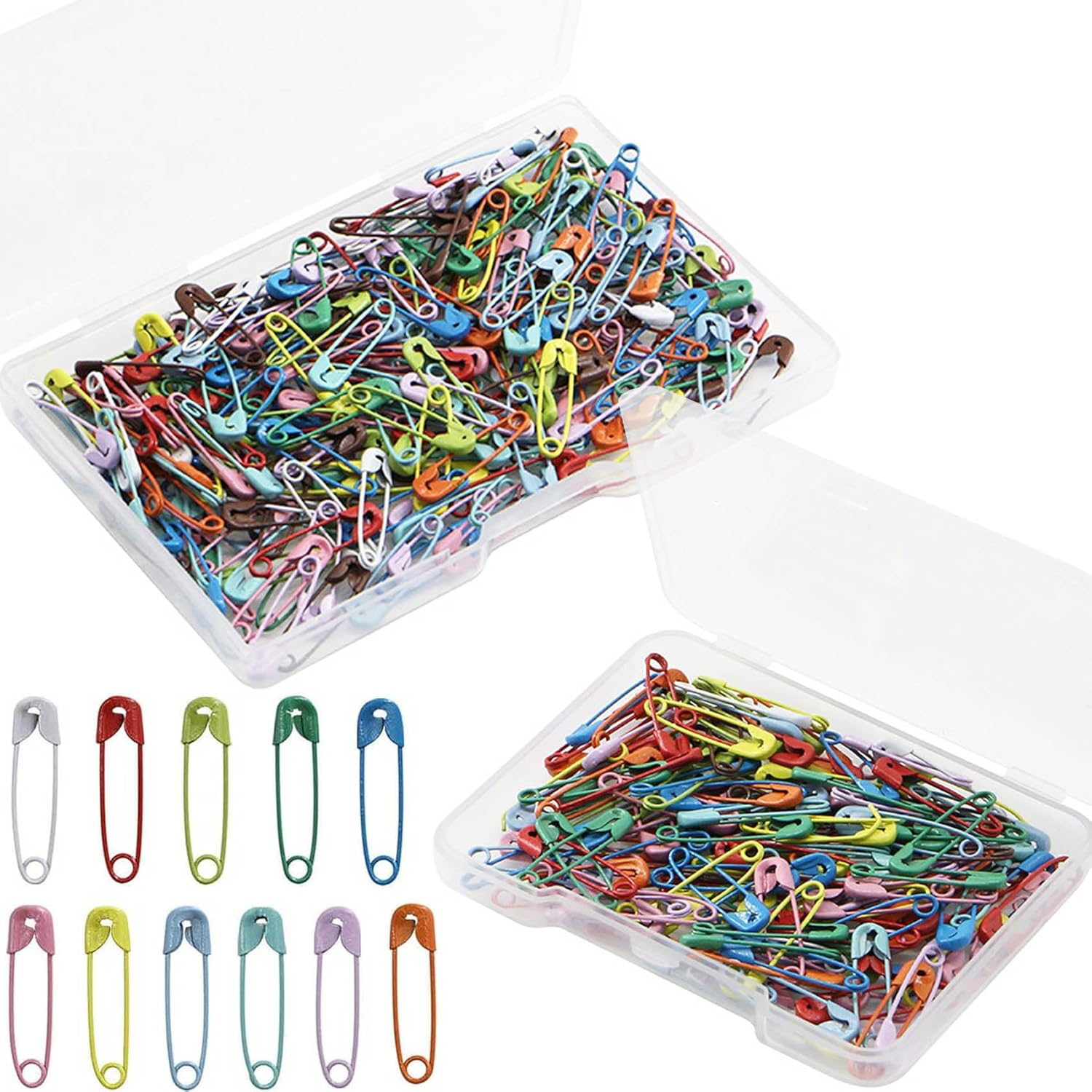 750Pcs Safety Pins, Betterjonny Colored Nickel Plated Steel Safety Pins 19Mm Small Metal Safety Pins with Storage Box for Craft,Jewelry Making,Sewing image number 2