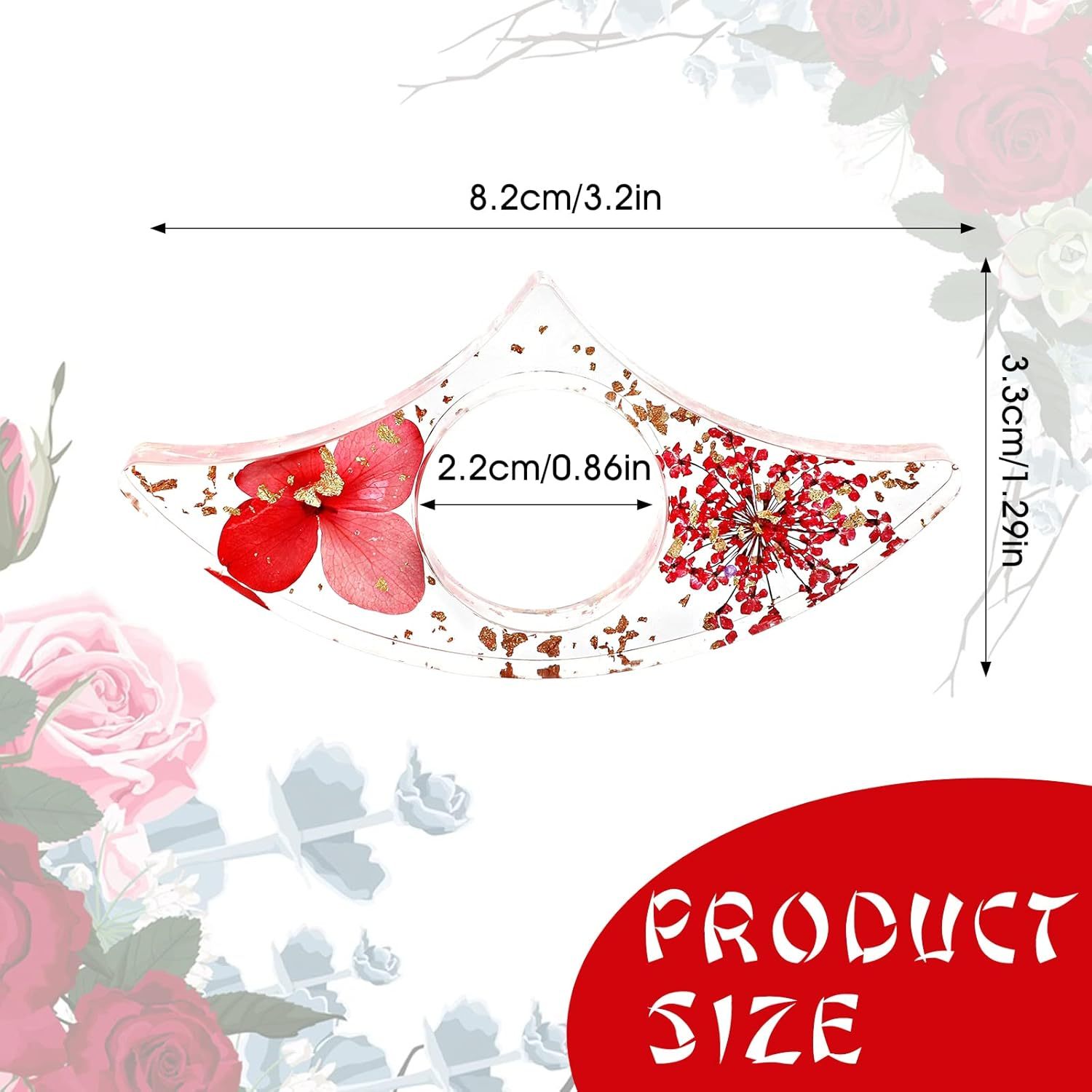 Prasacco 2 Pieces Book Page Holder, Dried Flower Book Holders for Reading Thumb Ring Page Holder Flower Bookmark Reading Accessories for Readers Books Lovers Bookworm Bookmarks (3 PCS Style 2) - 2Pcs Style5 image number 2