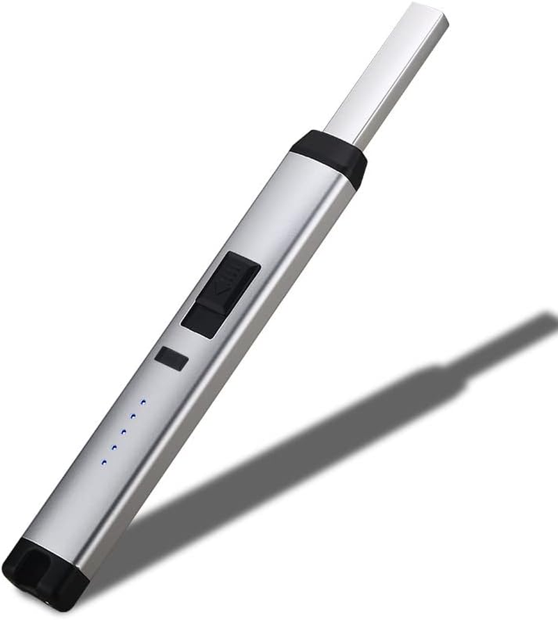 AIMALL USB Rechargeable Electric Arc Candle Lighter, Windproof Flameless Pulse Lighter with Safety Lock, Long Neck for BBQ Camping Stove Kitchen Fireplace Use - Black image number 5