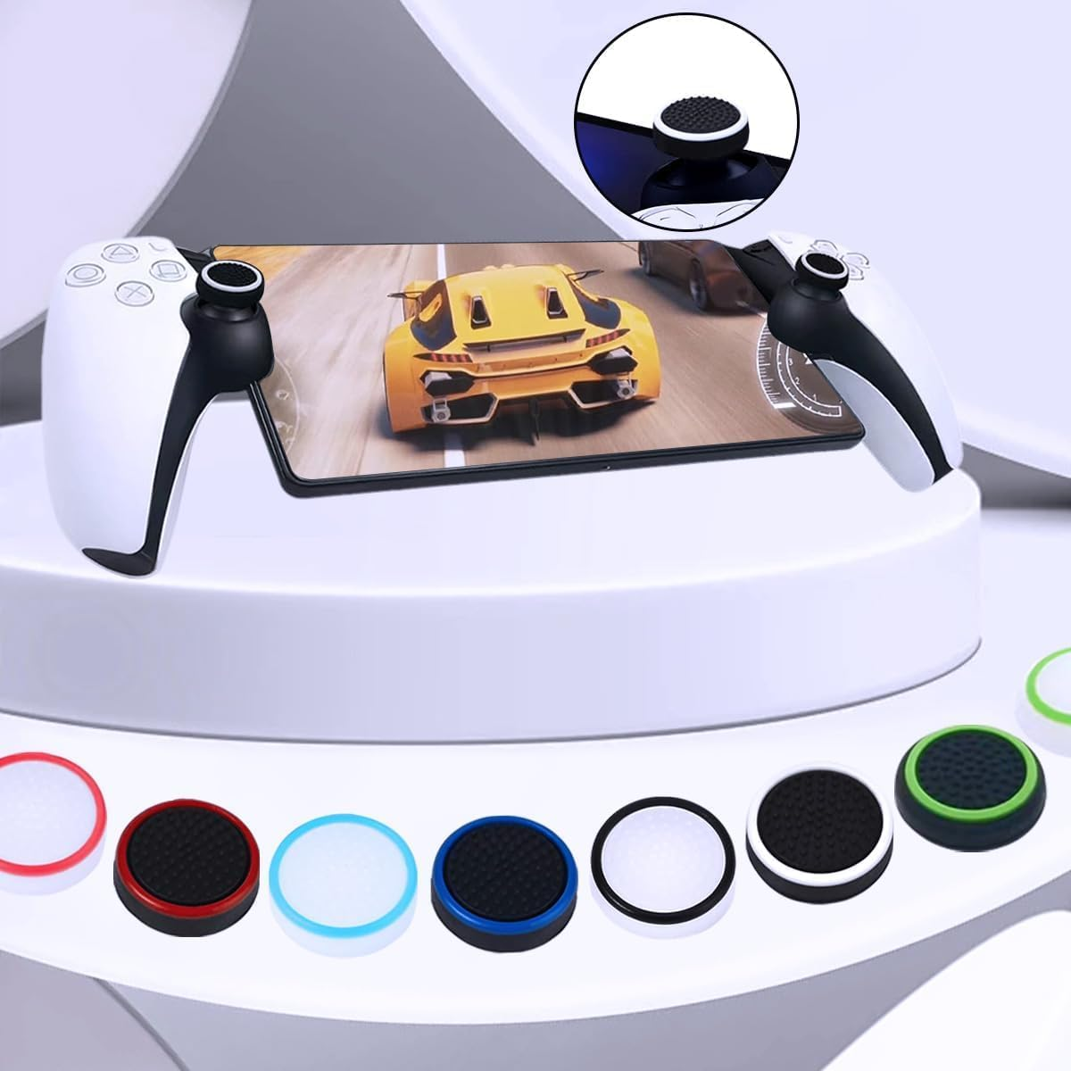 Thumb Grips Caps for PS Portal, Full Protection Joystick Cap with Anti-Scratch & Anti-Fingerprint Design Silicone Analog Stick Covers Protector Joystick for PS Portal Accessories(4 Pcs)- Blue - Blue image number 4