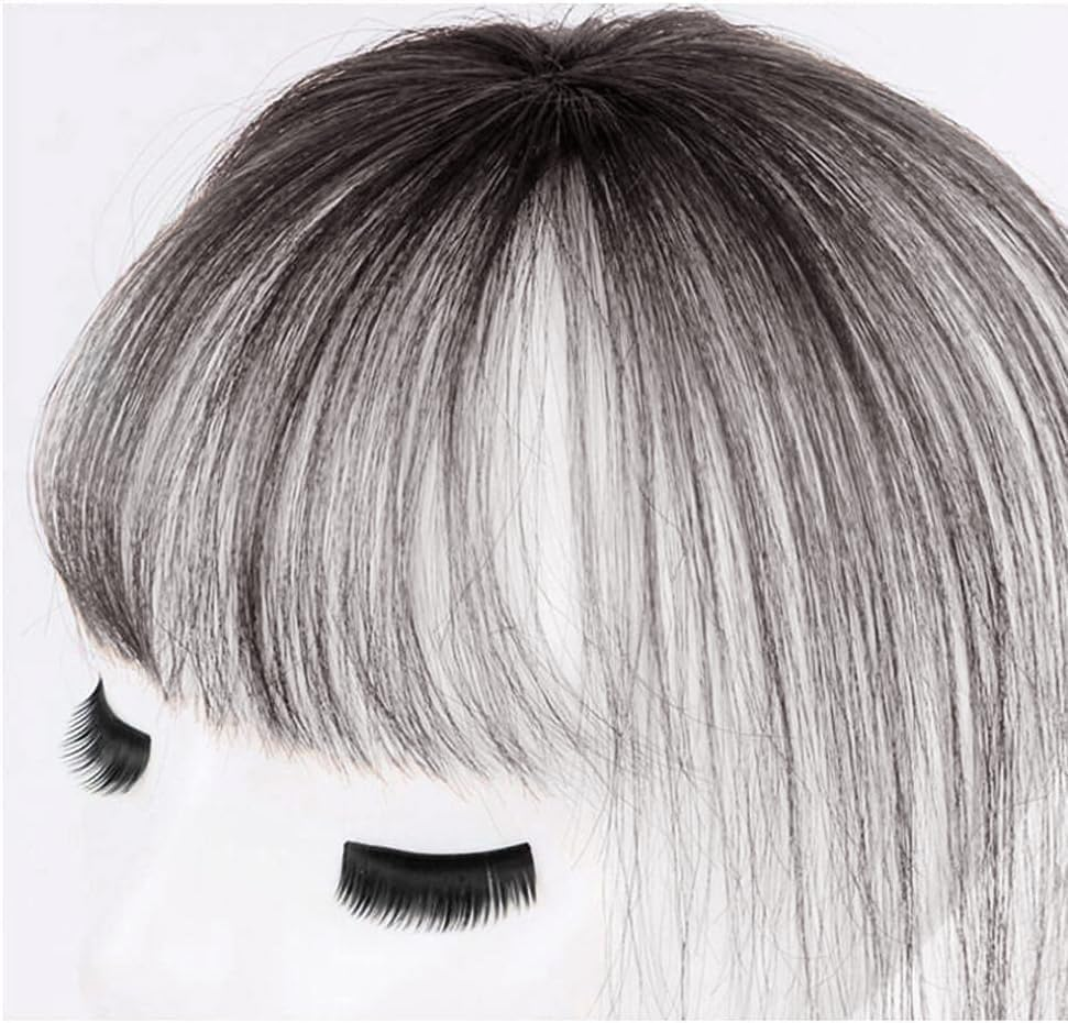 One Piece Clip in Hair Fringe 3D Hair Bangs Hair Flat Bangs with Clips on Crown Wiglet Hairpieces for Women (Brownish Black) image number 5