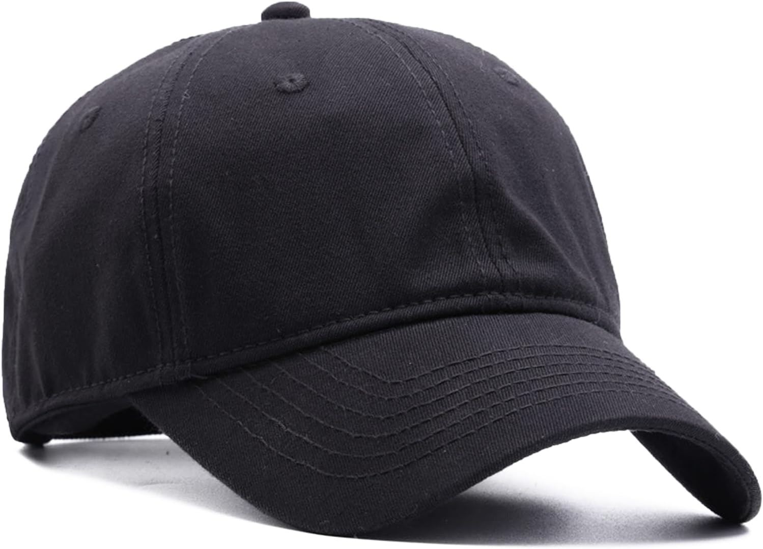 Oversize Baseball Cap for Men with Big Head, 23.6"-26.8" Adjustable Running Hat for Outdoor Sports, Sun Protection & Daily Use Black image number 1