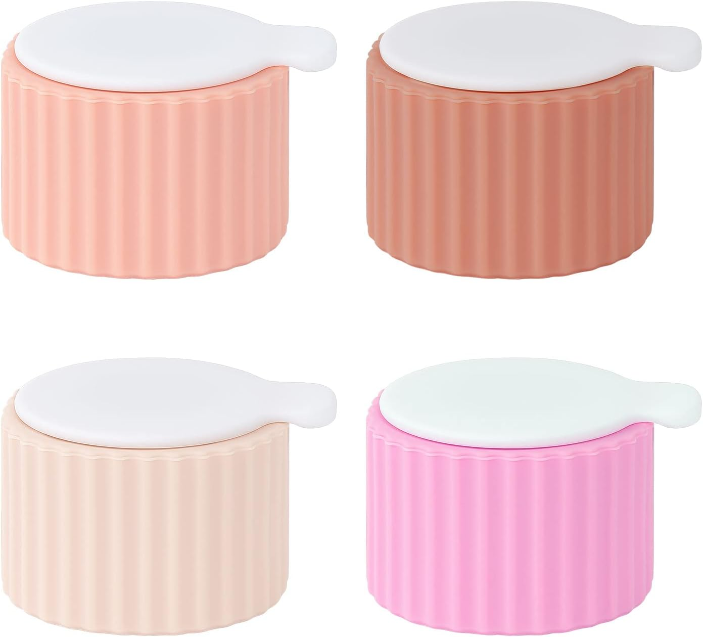 Adorila 4 Pcs Silicone Cream Jar with Lids, 21 Grams Small Travel Containers for Toiletries, Leakproof Refillable Bottles for Body Hand Cream, Lotion image number 5