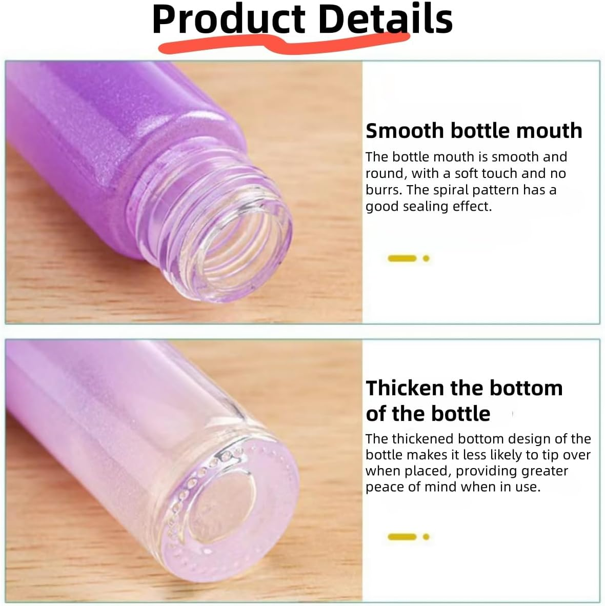 Gewaha 5Pcs Colorful Essential Oil Roller Bottles, 10Ml Glass Rollerball Bottle,Empty Refillable Suitable for Filling Perfumes, Essential Oils image number 3