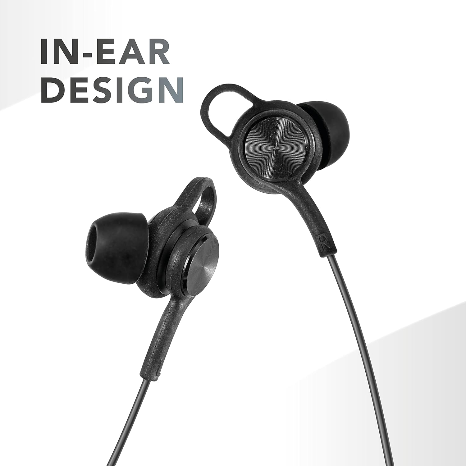 Music Sound Wired In-Ear Headphones - 3.5 Mm Jack Connection - Stable and Comfortable - Ergonomic - Black - White image number 4
