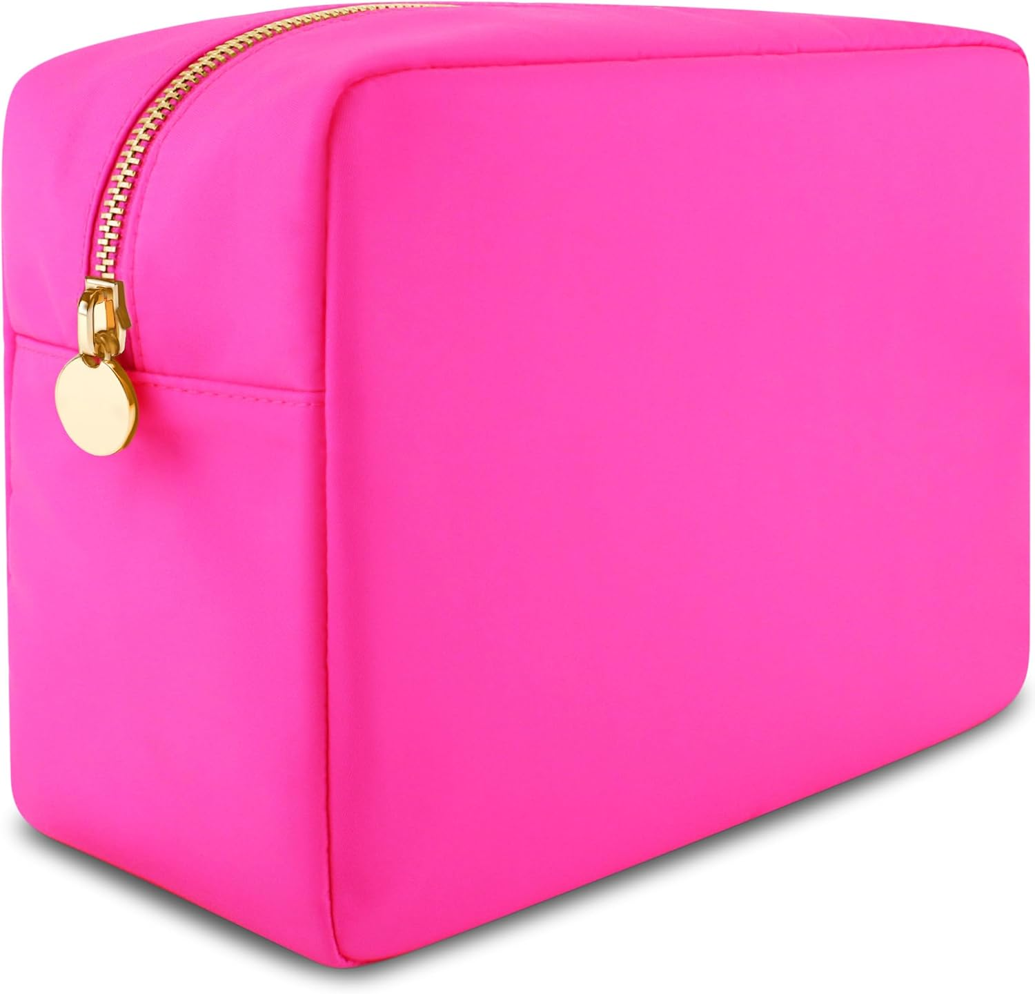 DANCOUR Nylon Makeup Bags for Women Large Preppy Travel Toiletry Pouch Cosmetic Bag Makeup Organizer, Black, Small, Small