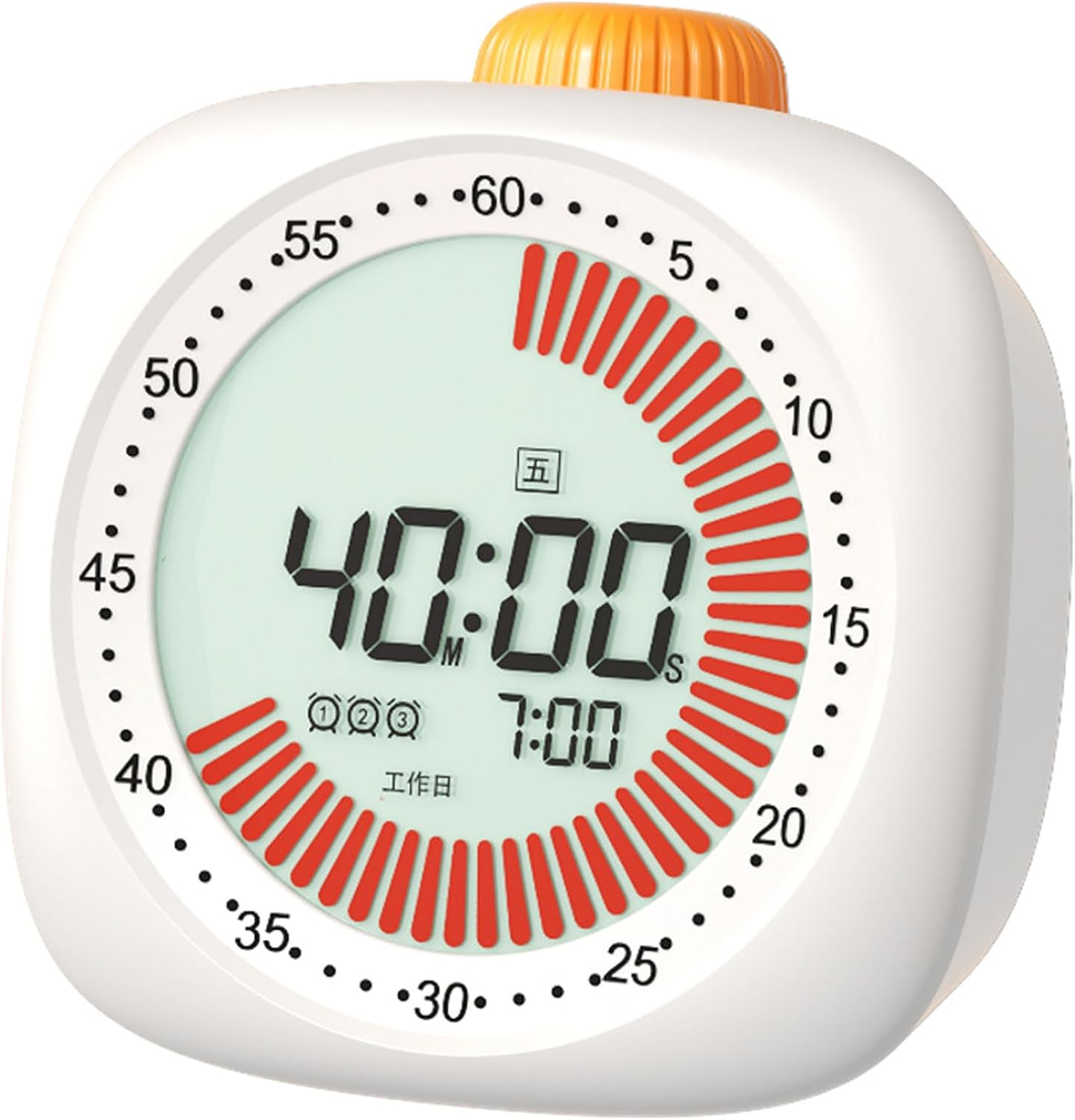 Visual Timer with Night Light, 60-Minute Countdown Timer for Kids and Adults, Silent Classroom Timer, Pomodoro Timer, Time Management Tool for Home, School or Work