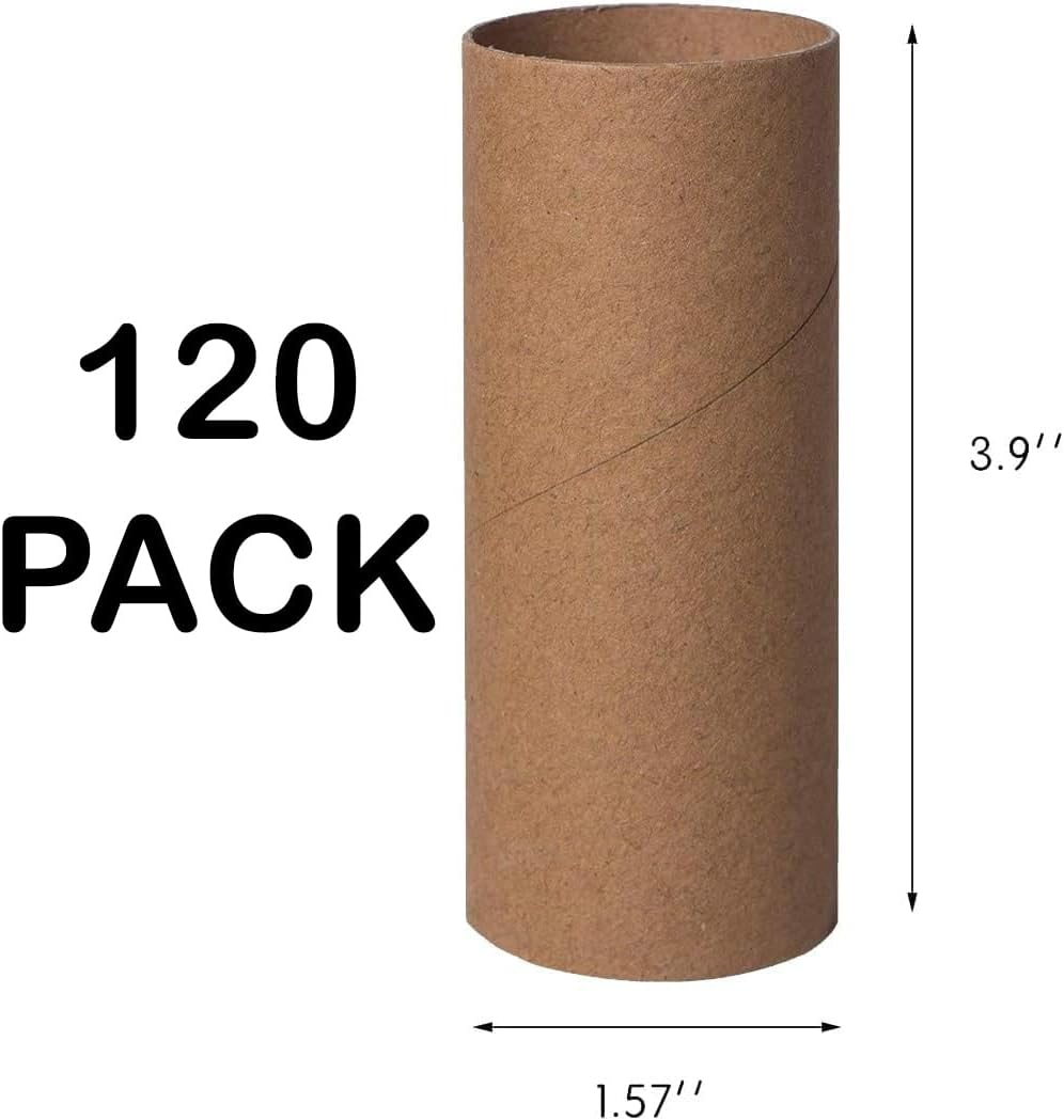 120 Pack Thick Cardboard Tubes for Crafts - Craft Rolls - round Cardboard Tubes - Craft Tubes - Toilet Paper Rolls Crafts - Paper Tube for Crafts - Craft round Tubes 1.57 X 3.9 Inches - Brown - 120 Pack image number 4