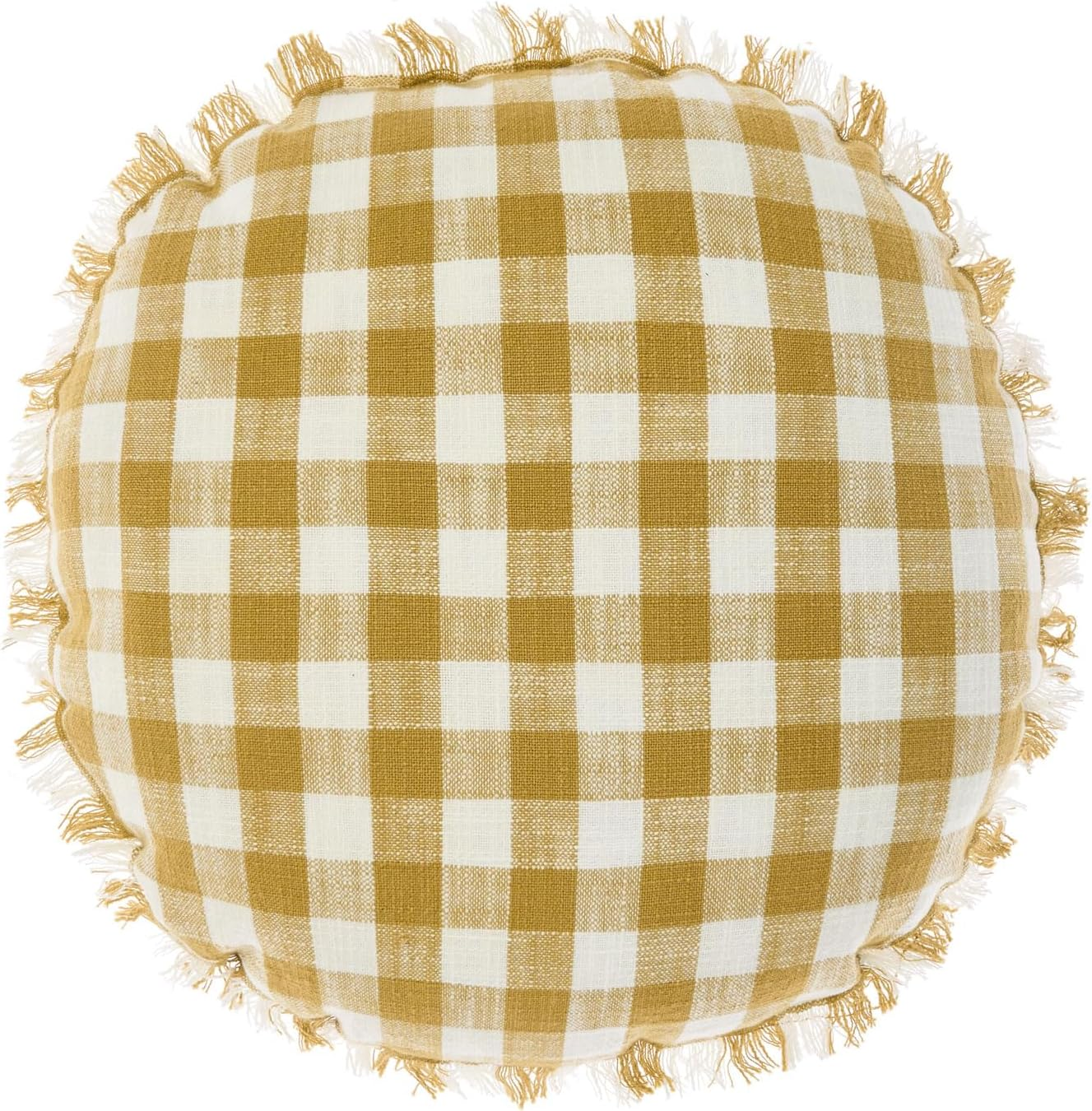 Linen House Tavola round Cushion, Gold, Size 45 Cm