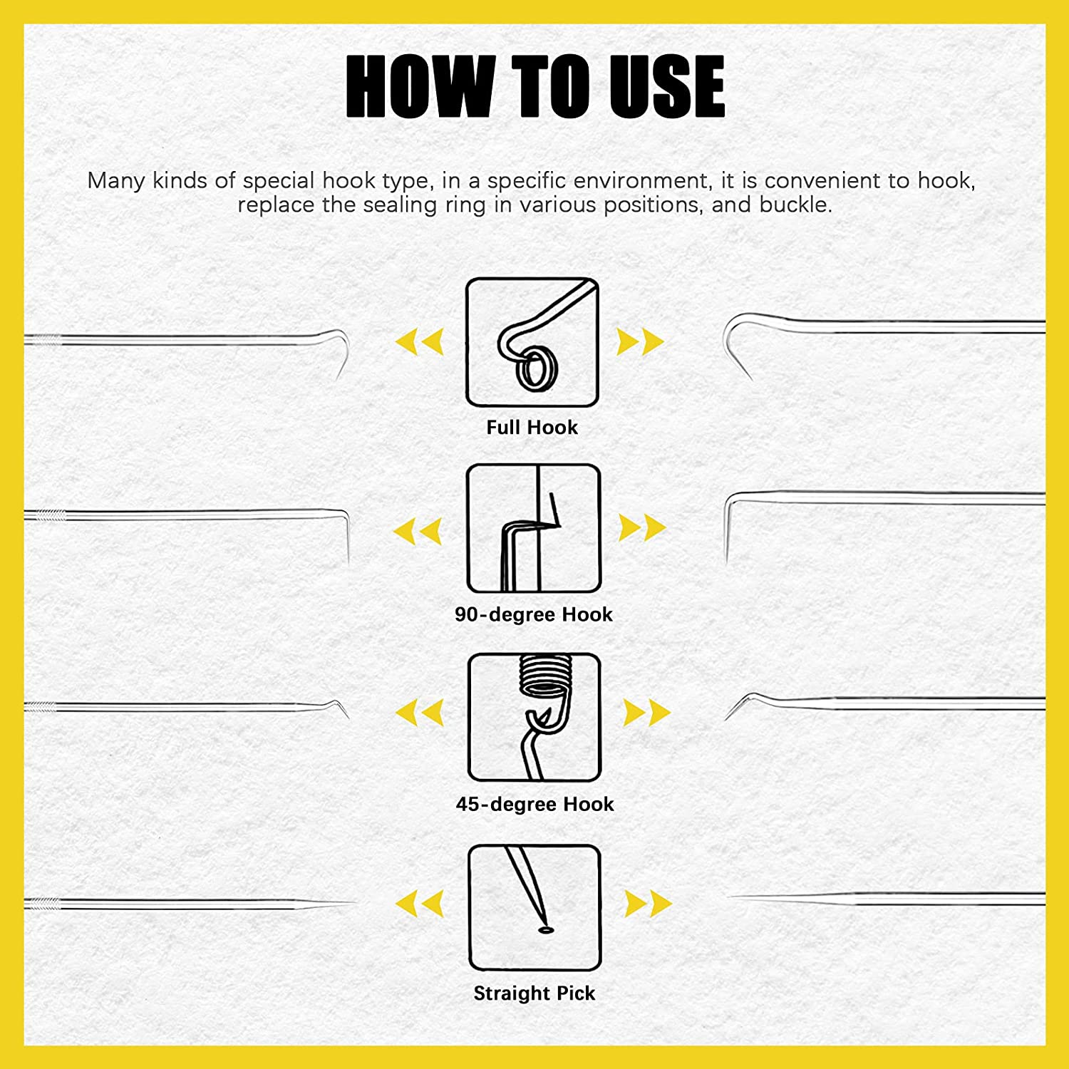 11Pcs Hose Removal Hook Heavy Duty Hook Tool Set, Precision Tools Hooks, O-Ring Hook, Vacuum Hoses Trim Tools for Automotive Mechanic Maintenance Brand: Mardatt image number 2