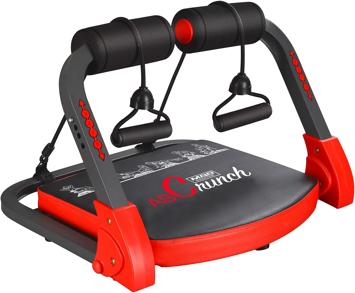 Ab Machine Workout Equipment,Whole Body Ab Workout Machine,Sit up Exercise Equipment for Home, Strength & Abdominal Trainer with 3 Adjustable Resistance Levels and Bands.Us Patented image number 6