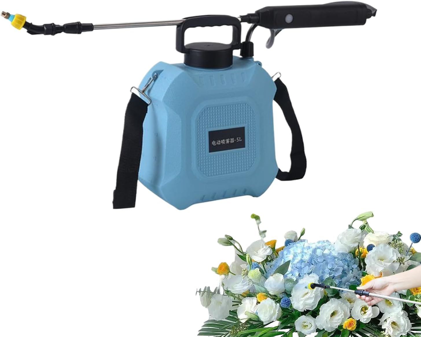 Electric Backpack Sprayer - Type-C Electric Portable Water Sprayer | Home & Gardening Supplies with 3 Nozzles for Farm Home Yard Vegetable Flower Care Indoor Fertilizing Greenhouse Agricultural