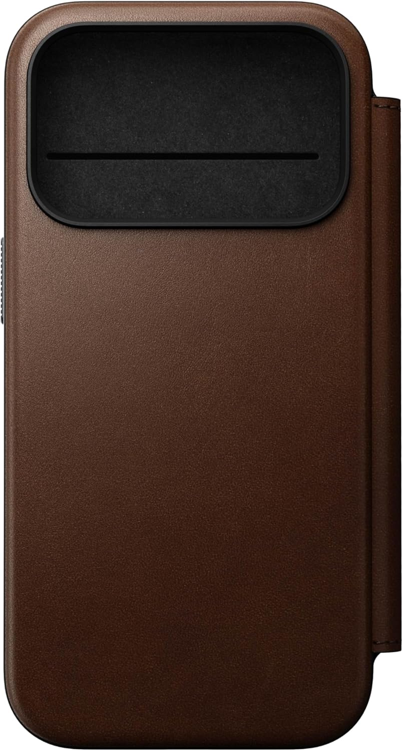 Nomad Modern Leather Folio Flip Phone Case Wallet Apple Iphone 17 Pro Max, Magsafe Compatible, Wireless Charging, Scratch-Resistant Shockproof Protective Cover Case - Black Ecco