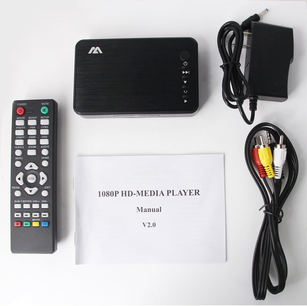 HDMI Portable Media Player, Buyee 1080P Full HD TV Digital Portable Mini Media Player Support All HD Format like MKV, H.264, Blu-Ray and 3D Movies image number 3