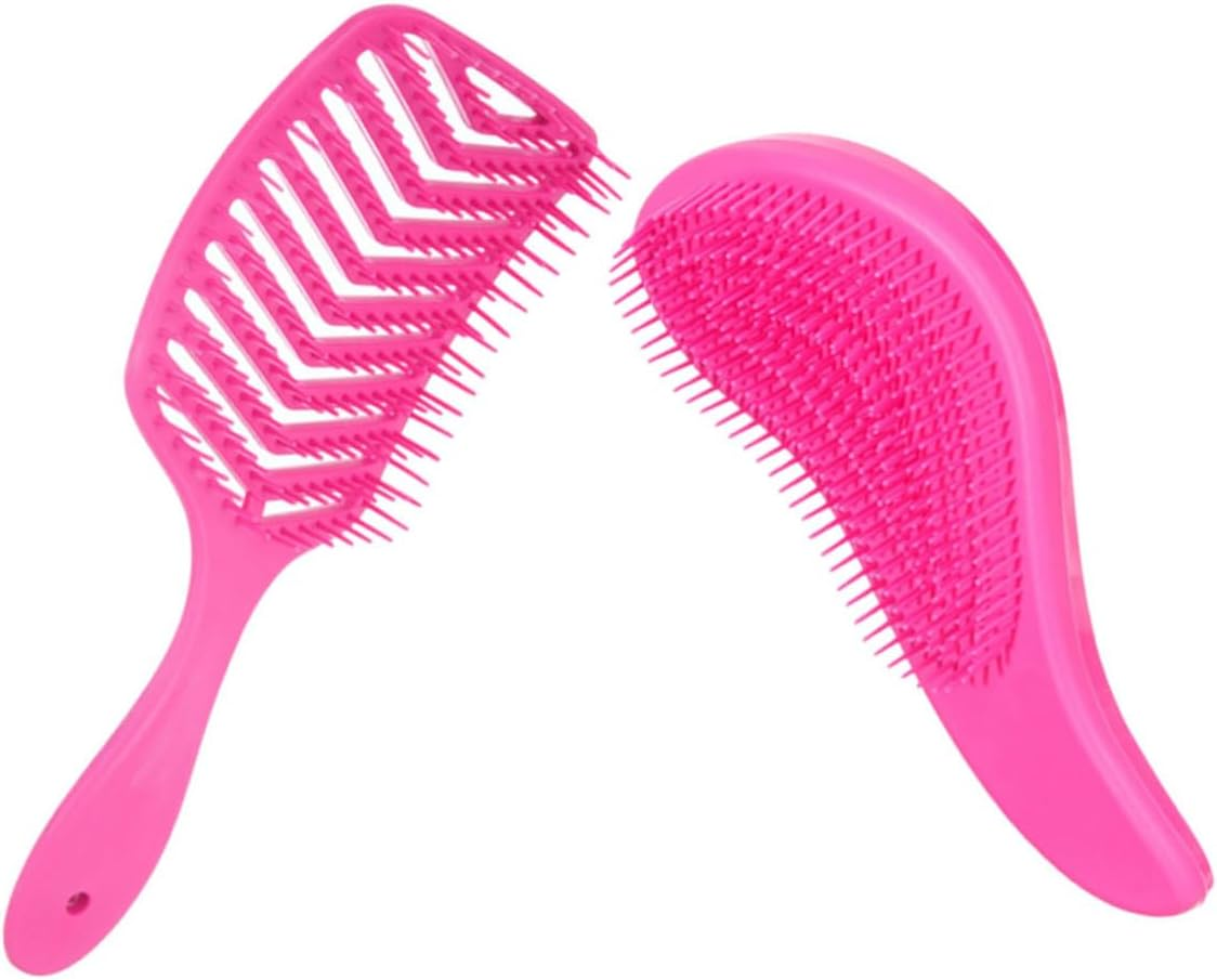 MERRYHAPY Candy Color Hair Styling Comb Set 2Pcs V-Shaped Hollow Scalp Massage Combs for Women Volumizing Hair Root Lifting Detangling Brush Green