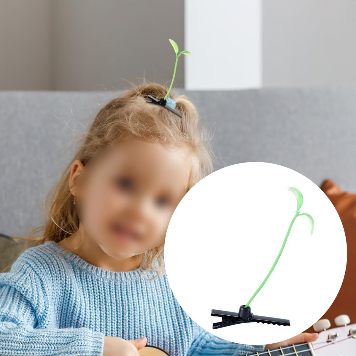 Hoite 50 PCS Bean Sprout Hair Clips Little Grass Barrette Plant Hairpins for Women School Party Christmas Ornaments image number 3