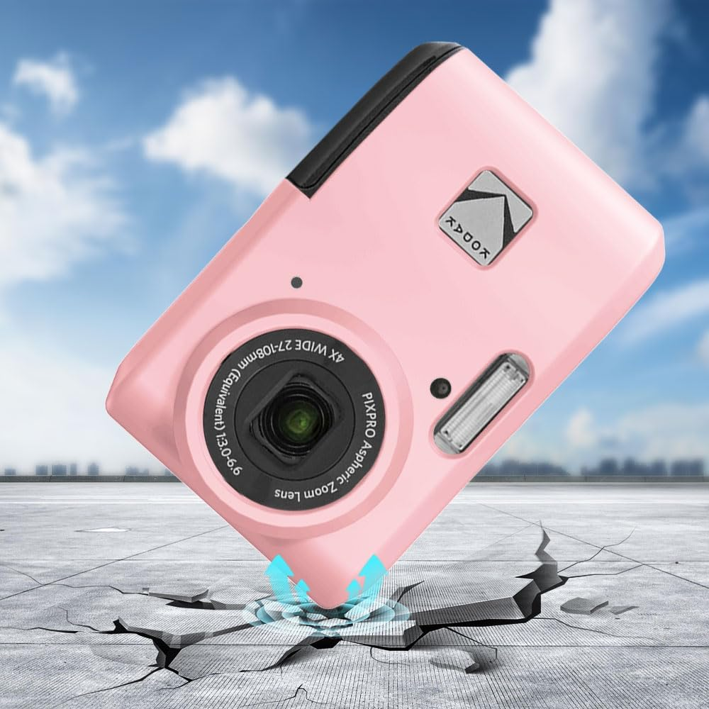 Tedubax Case for Kodak PIXPRO FZ45 Case, Soft Silicone Case for Kodak PIXPRO FZ45 - Anti-Scratch Slim Fit Lightweight Protective Case - Pink - Black image number 4