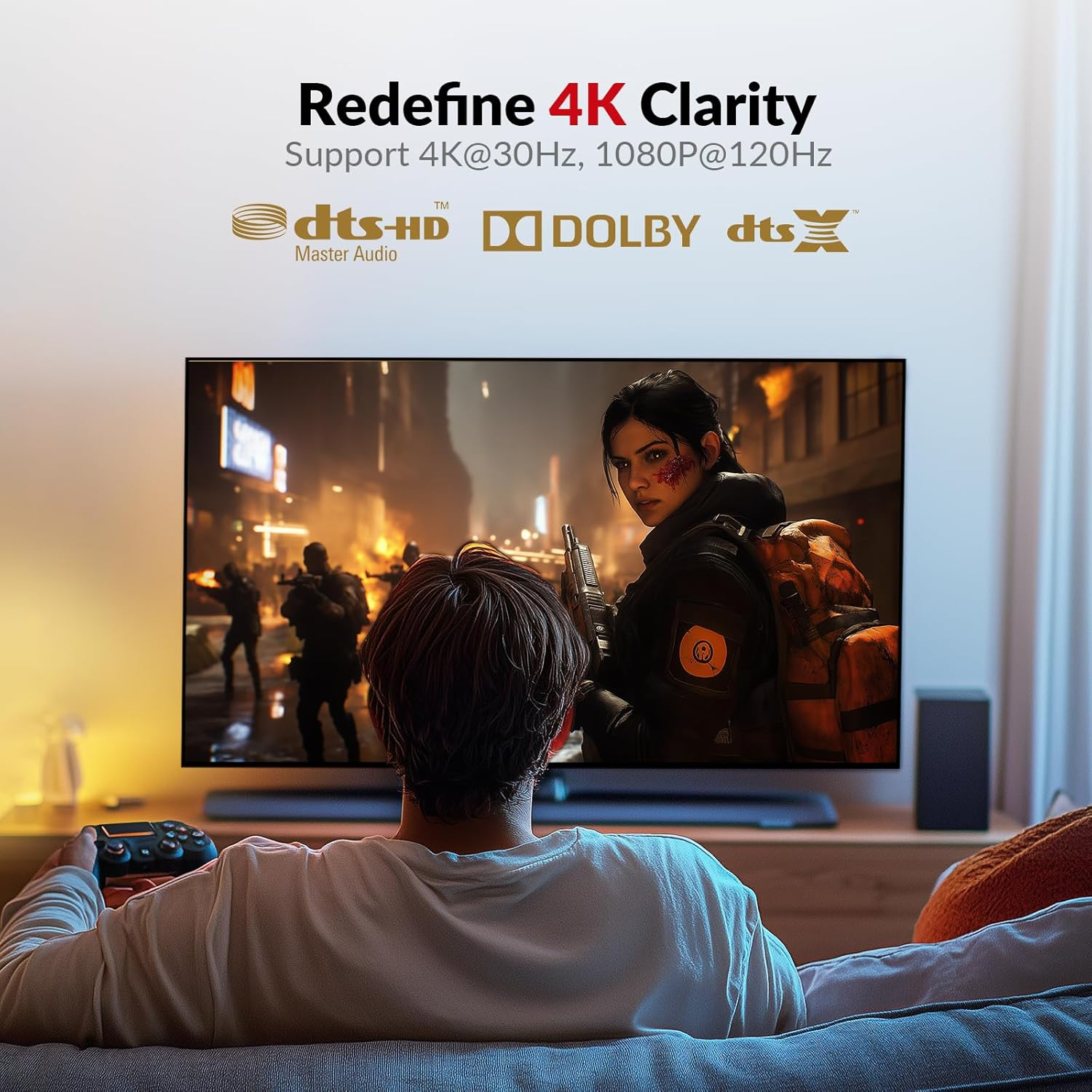 AV Access 4K HDMI KVM Extender, 120M/394Ft over Ethernet Cat5E/6, 1080P@120Hz, 3X USB 2.0 Ports, Zero-Latency, Plug and Play, KVM Webcam Extender for Gaming, Data Centers & Classrooms image number 3