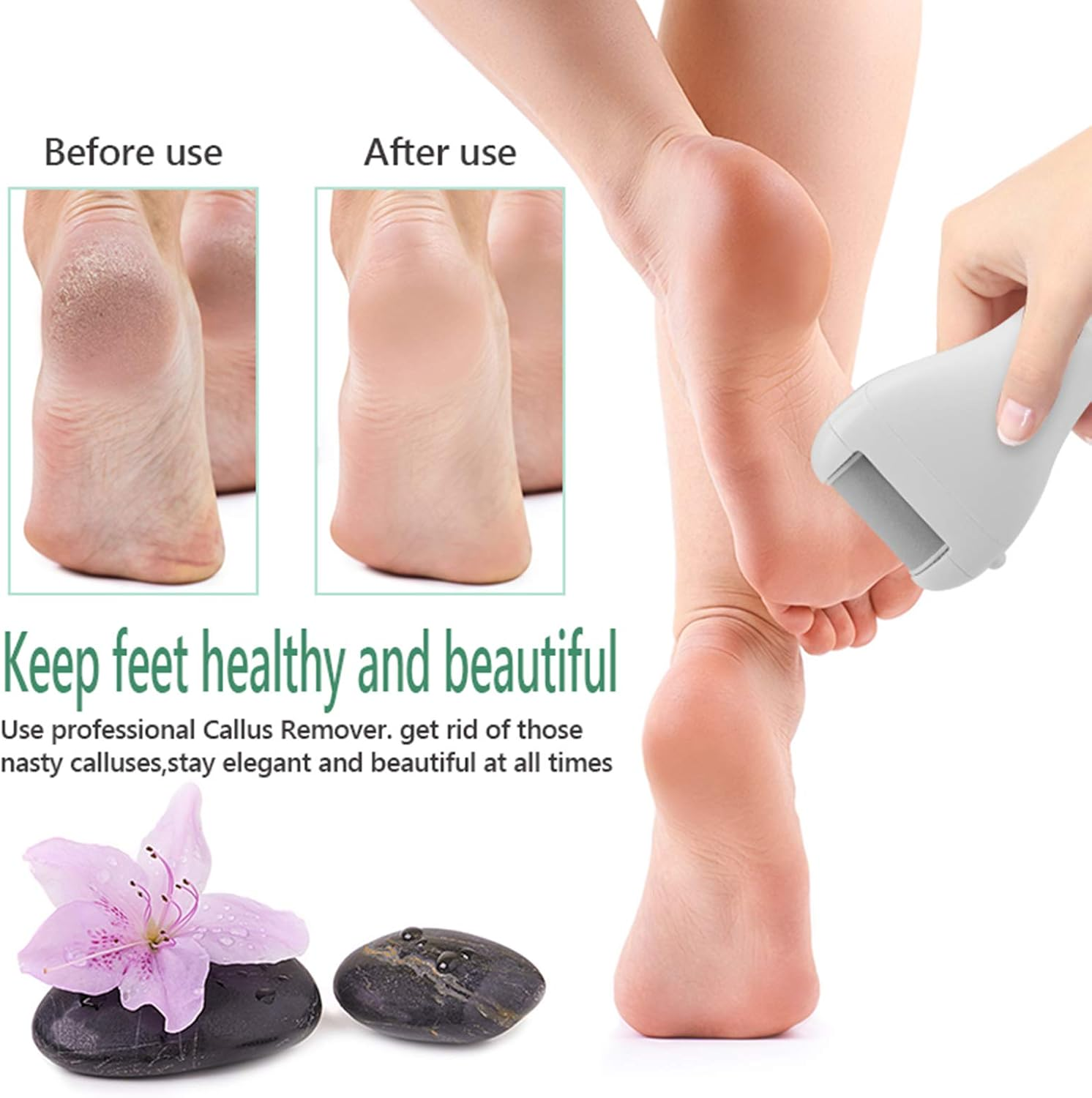 Electric Foot File,Rechargeable Electric Foot File Callus Remover Machine Pedicure Device Foot Care Tools Feet for Heels image number 2