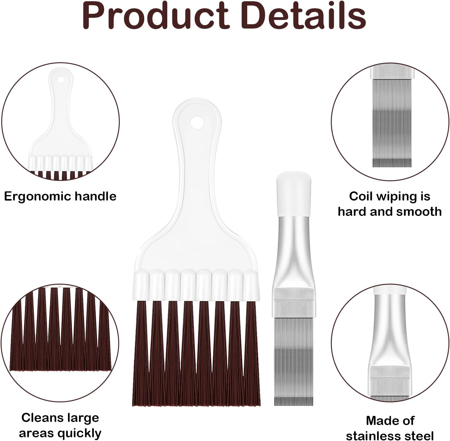 6 Pieces Condenser Comb Dryer, Slat Comb, Dryer Cleaning Brush, Condenser Comb for Cleaning Air Conditioners, Refrigerators, Evaporators, Windows, Dryer Brush Cleaning image number 3