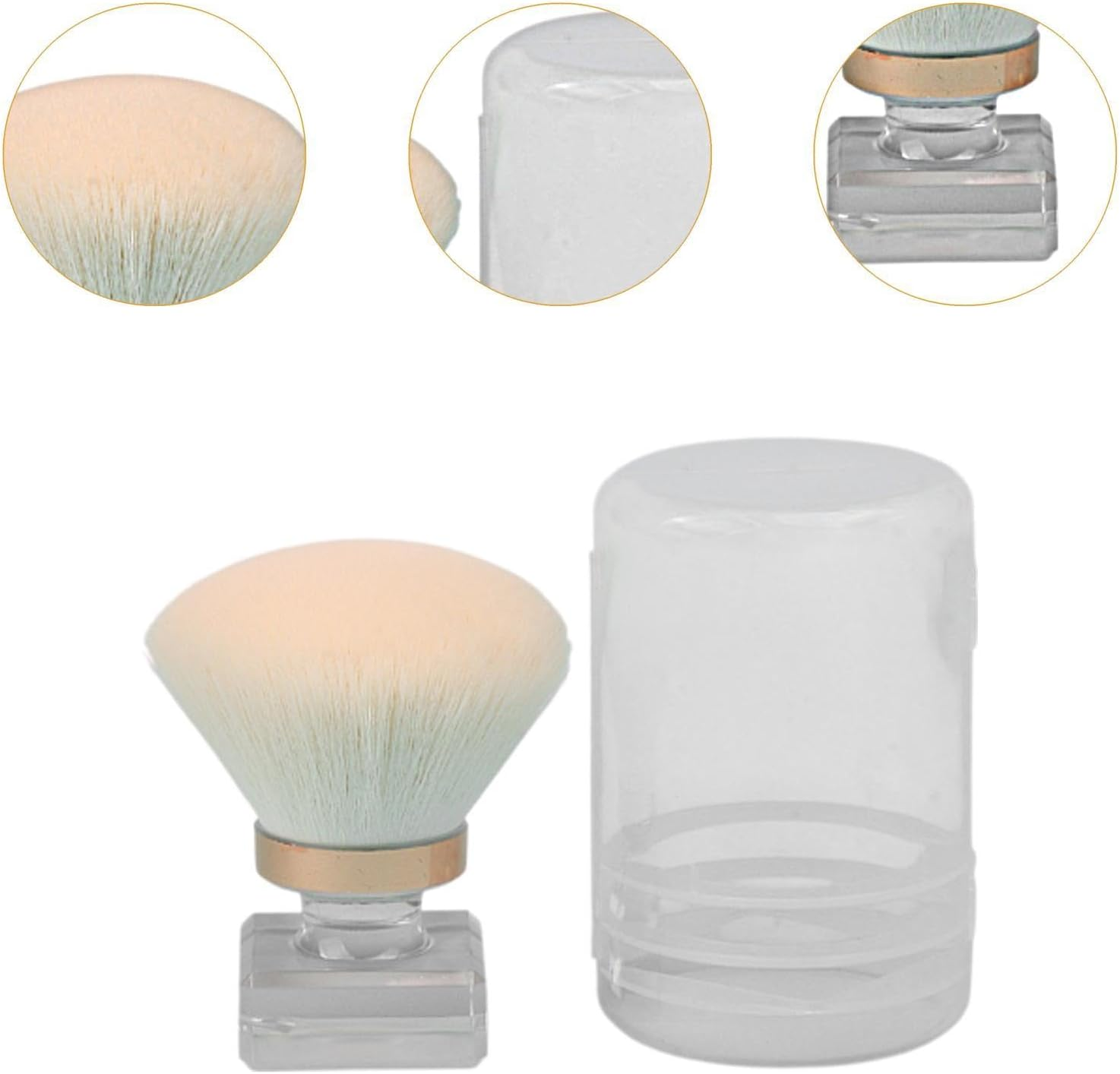 Nail Dust Brush, Soft Brush, Portable, Manicure, Cleaner Kabuki Cleaner Brush, Moving Brush with Dust with Nail Art, Mushroom Head White image number 3