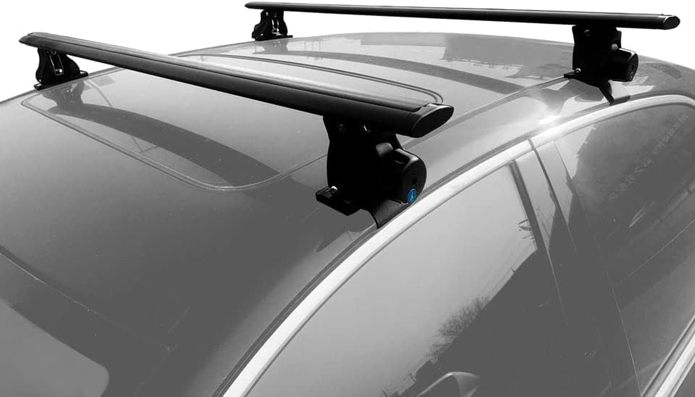 Elora Car Roof Rack Cross Bars Luggage Carrier Vehicle Adjustable 130Cm Black image number 4
