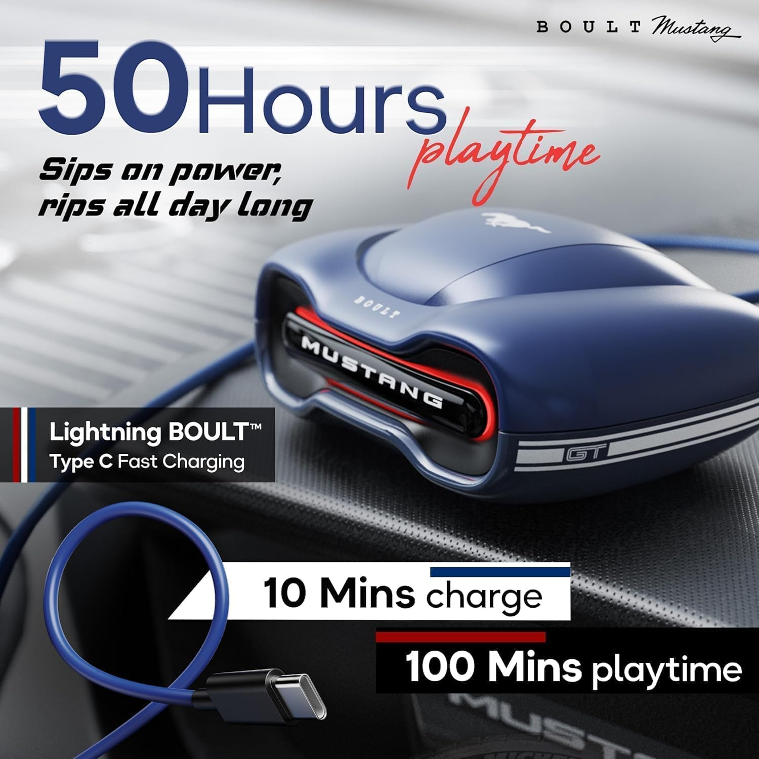 Wireless in Ear Earbuds with 50H Playtime, App Support, Quad Mic ENC, 45Ms Low Latency, Breathing Leds, 13Mm Drivers, Touch Control, Made in India IPX5 Ear Buds TWS Bluetooth 5.4 image number 3