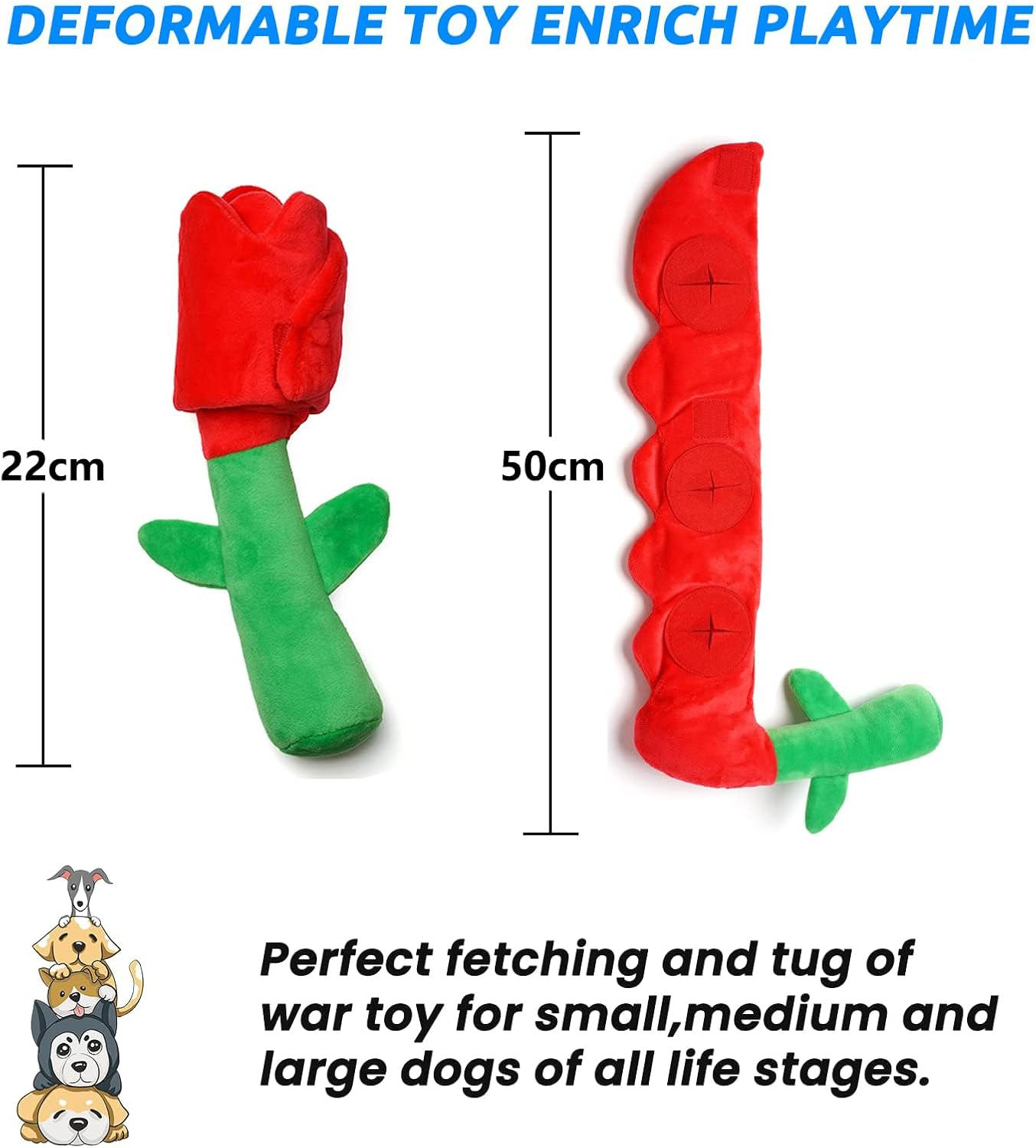 Cozioz Rose Dog Puzzle Toy &ndash; Squeaky, Crinkle, Treat Dispensing Enrichment Toy for Small & Medium Dogs, Perfect for Dog Birthdays and Playtime image number 6